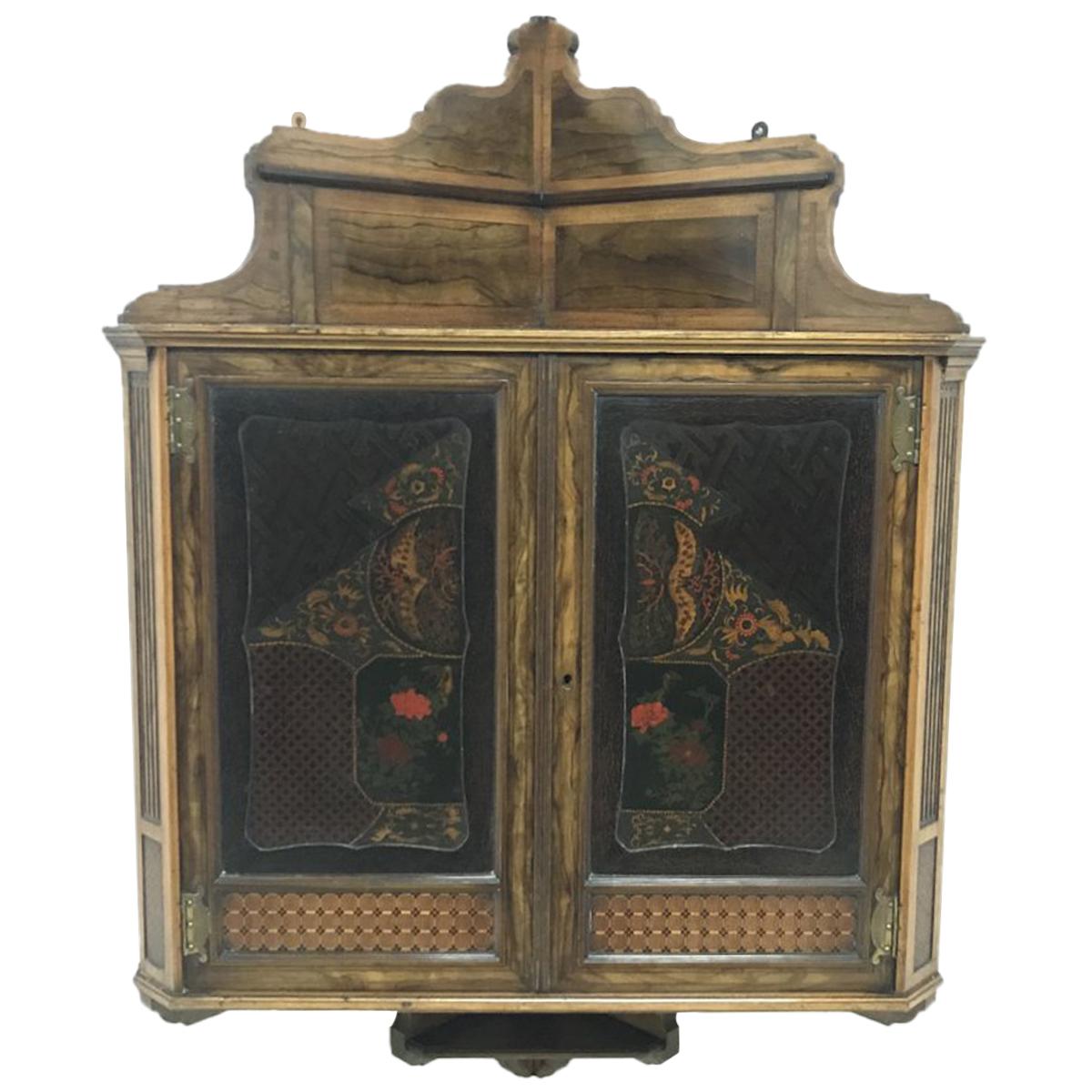 Gillows & Co, Thomas Jeckyll Attr An Anglo-Japanese Marquetry Corner Cupboard