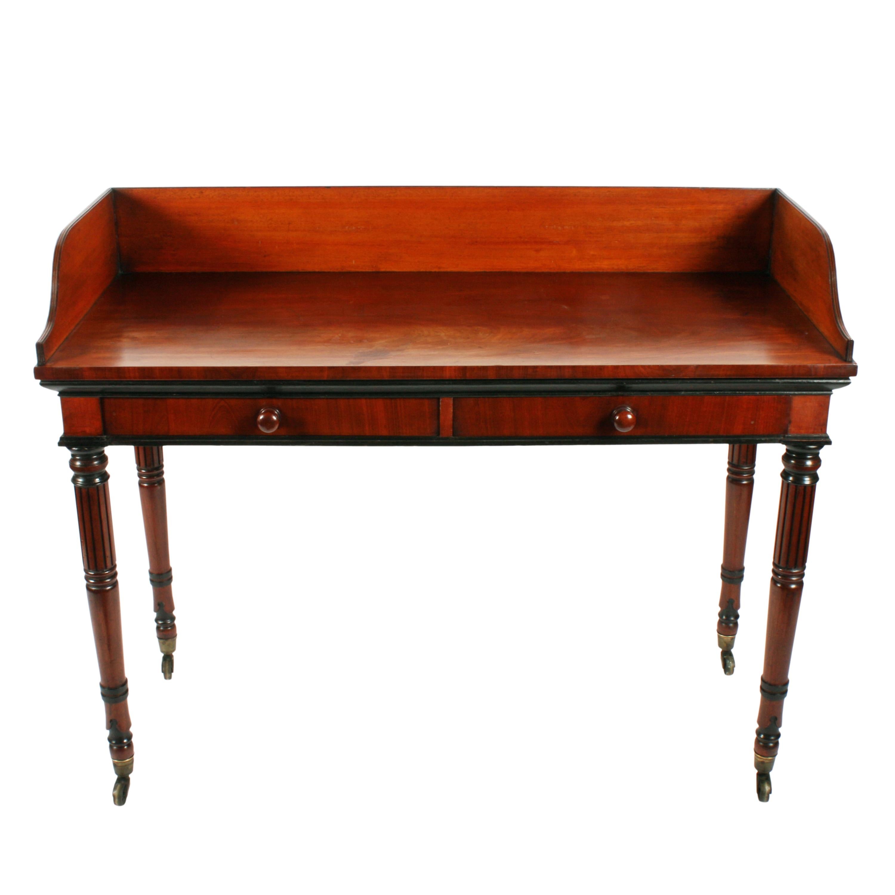 English Gillows Design Two-Drawer Side Table For Sale