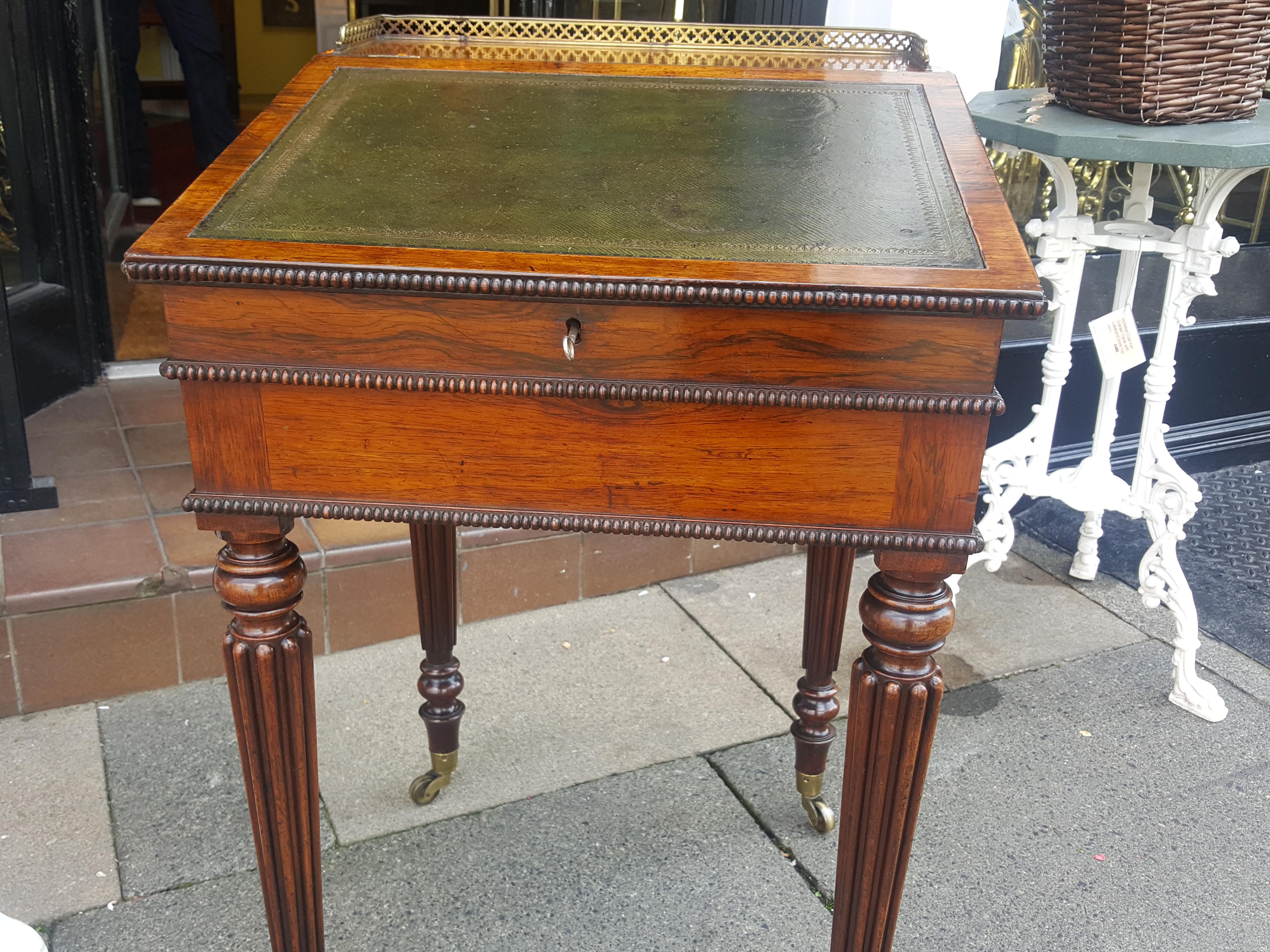 English Gillows Early Victorian Rosewood Writing Table
