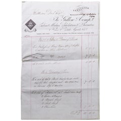 Antique Gillows Furniture and Furnishings Invoice, Dated 1874