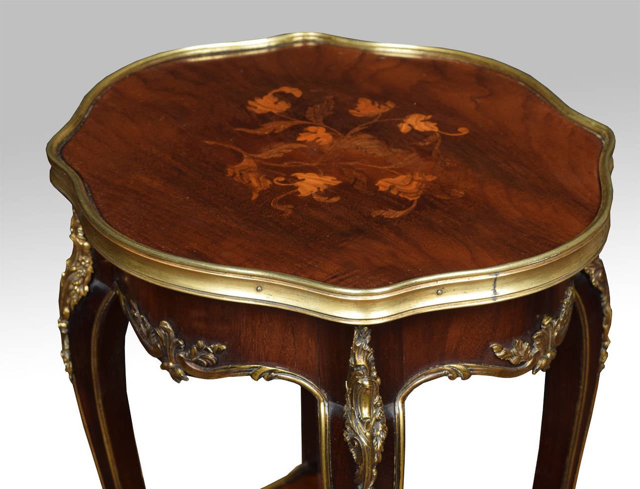 Victorian Gillows Gilt Bronze-Mounted Inlaid Table For Sale