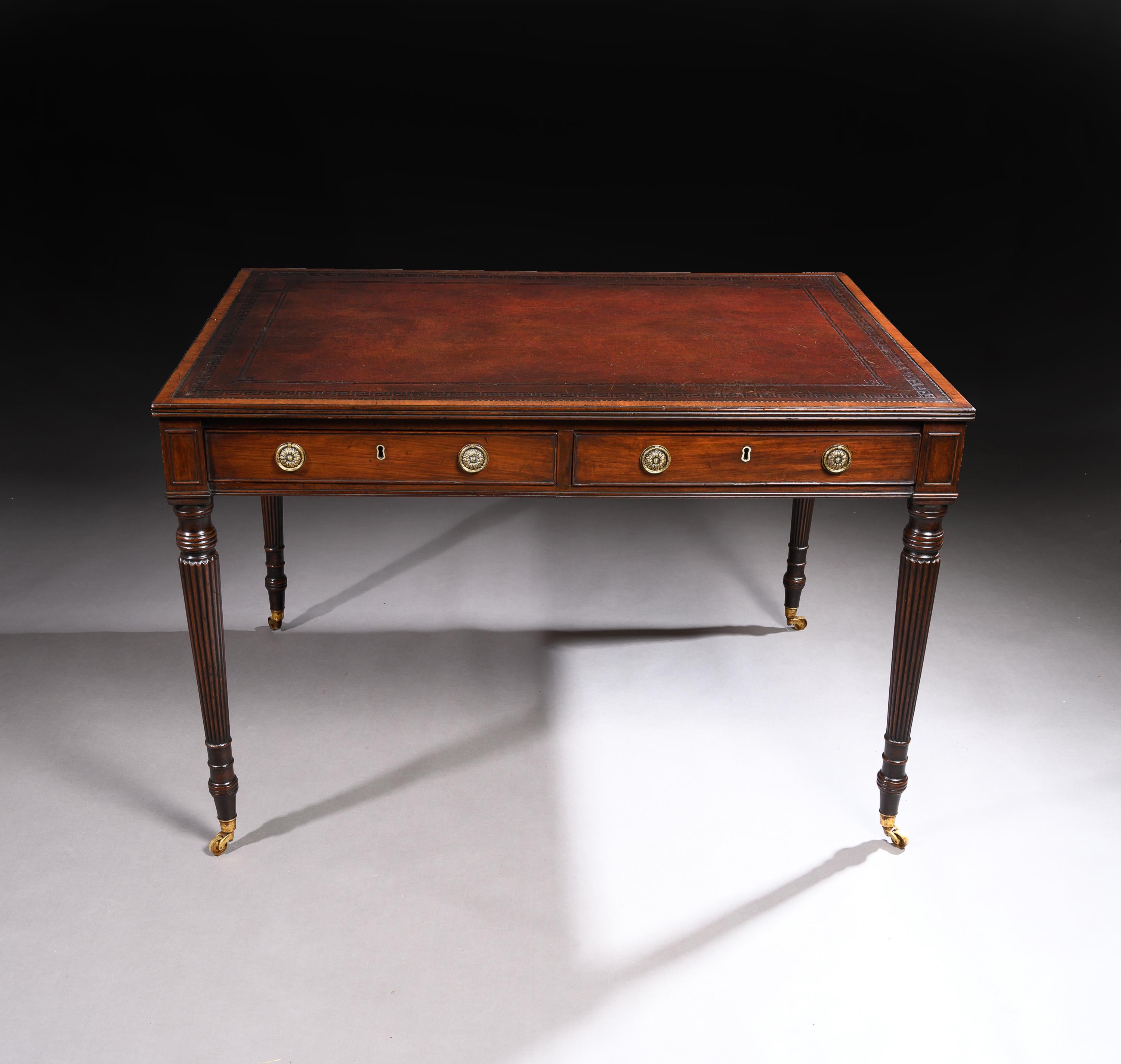 Gillows Late George III Mahogany Partners Writing Table 4
