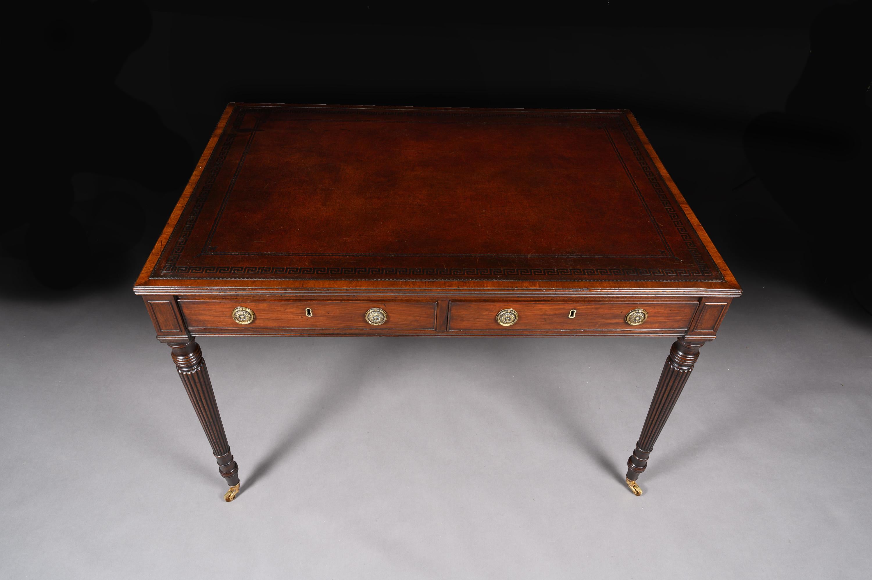 Gillows Late George III Mahogany Partners Writing Table 5