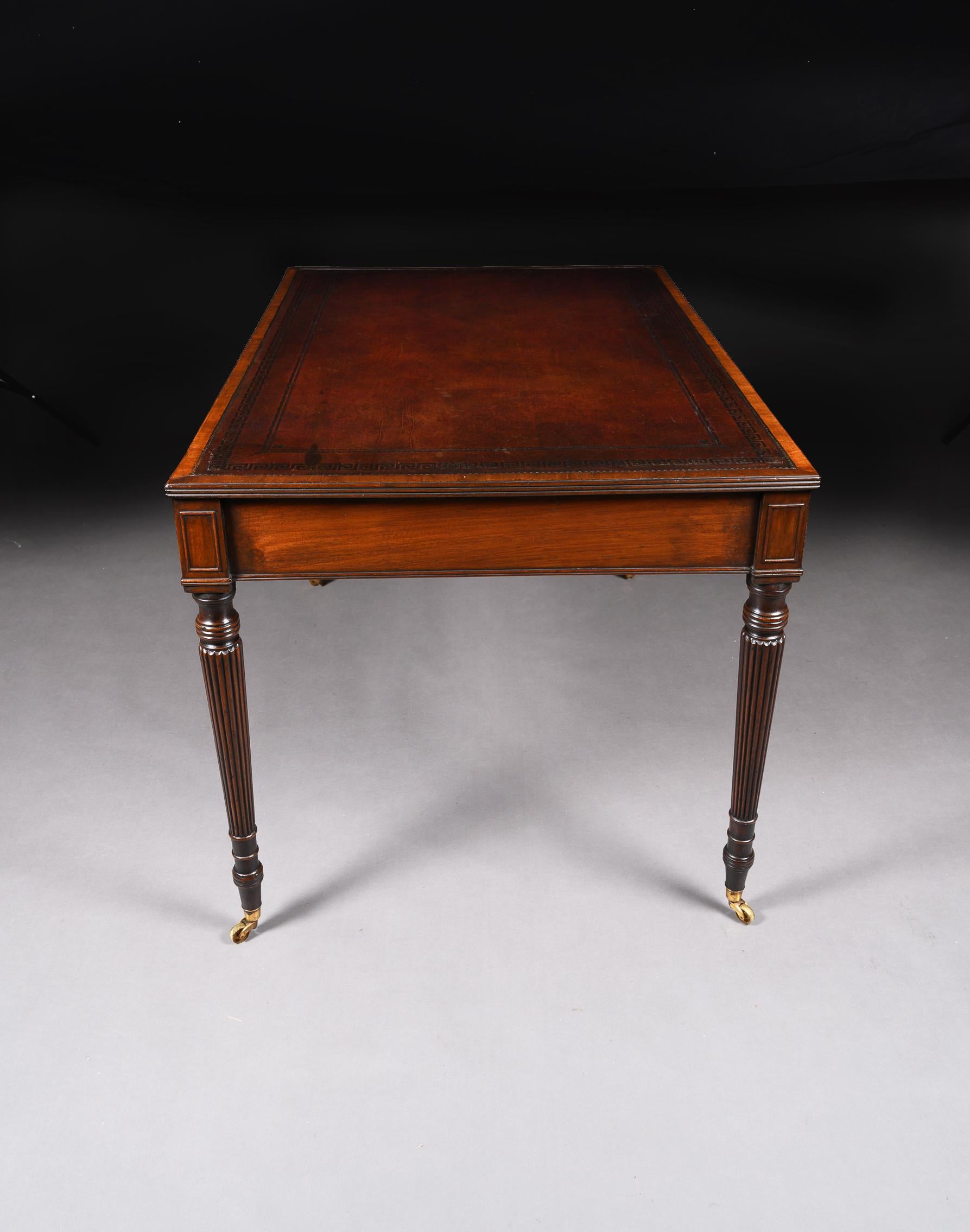 Gillows Late George III Mahogany Partners Writing Table 6