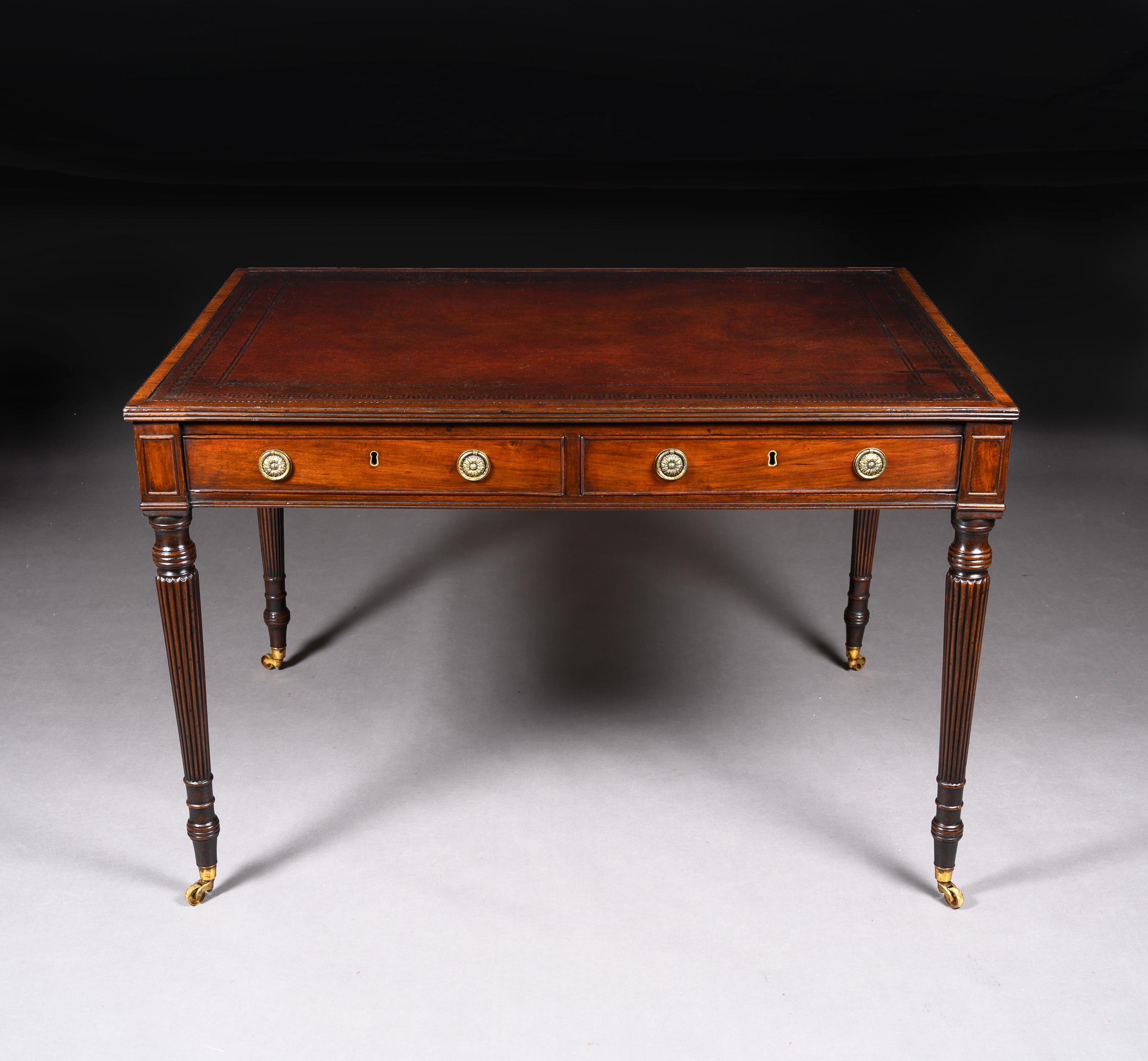 Gillows Late George III Mahogany Partners Writing Table 7
