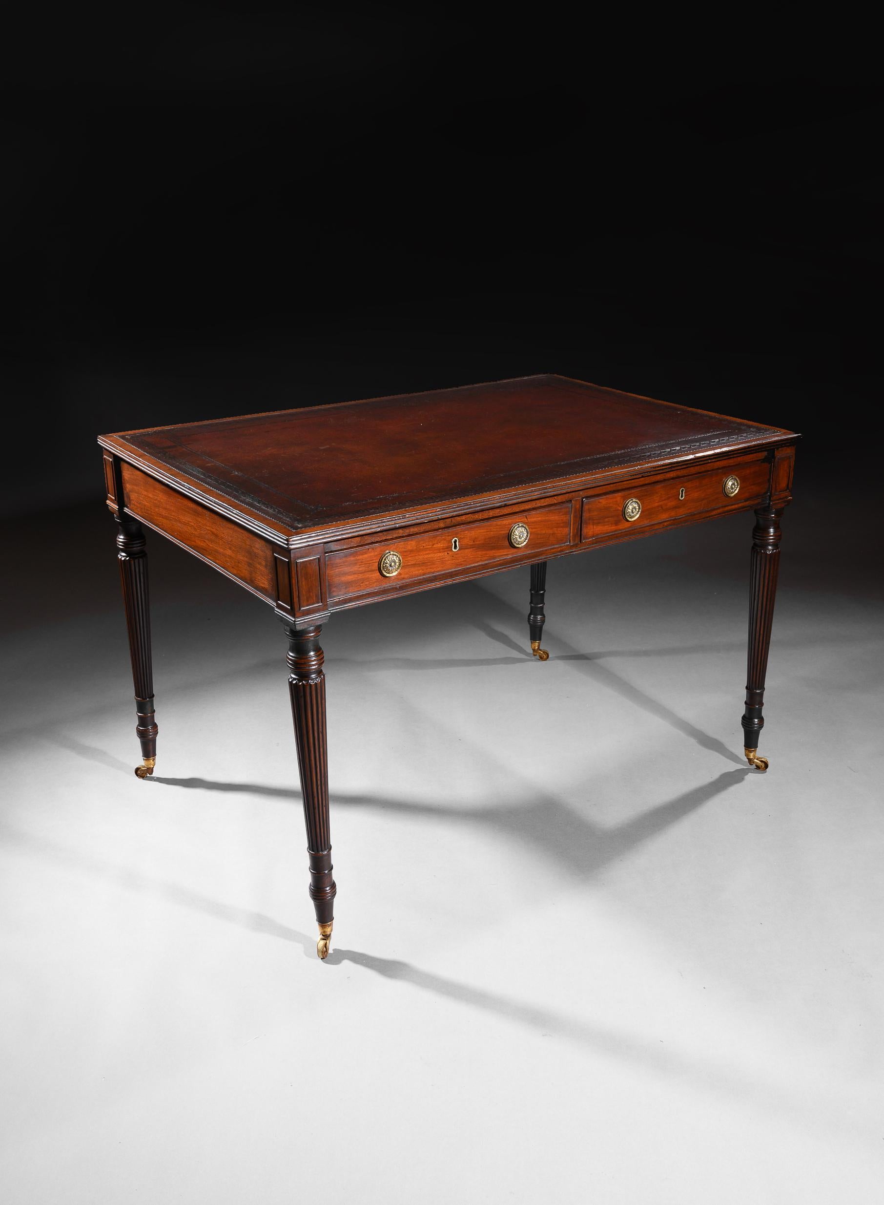 Regency Gillows Late George III Mahogany Partners Writing Table