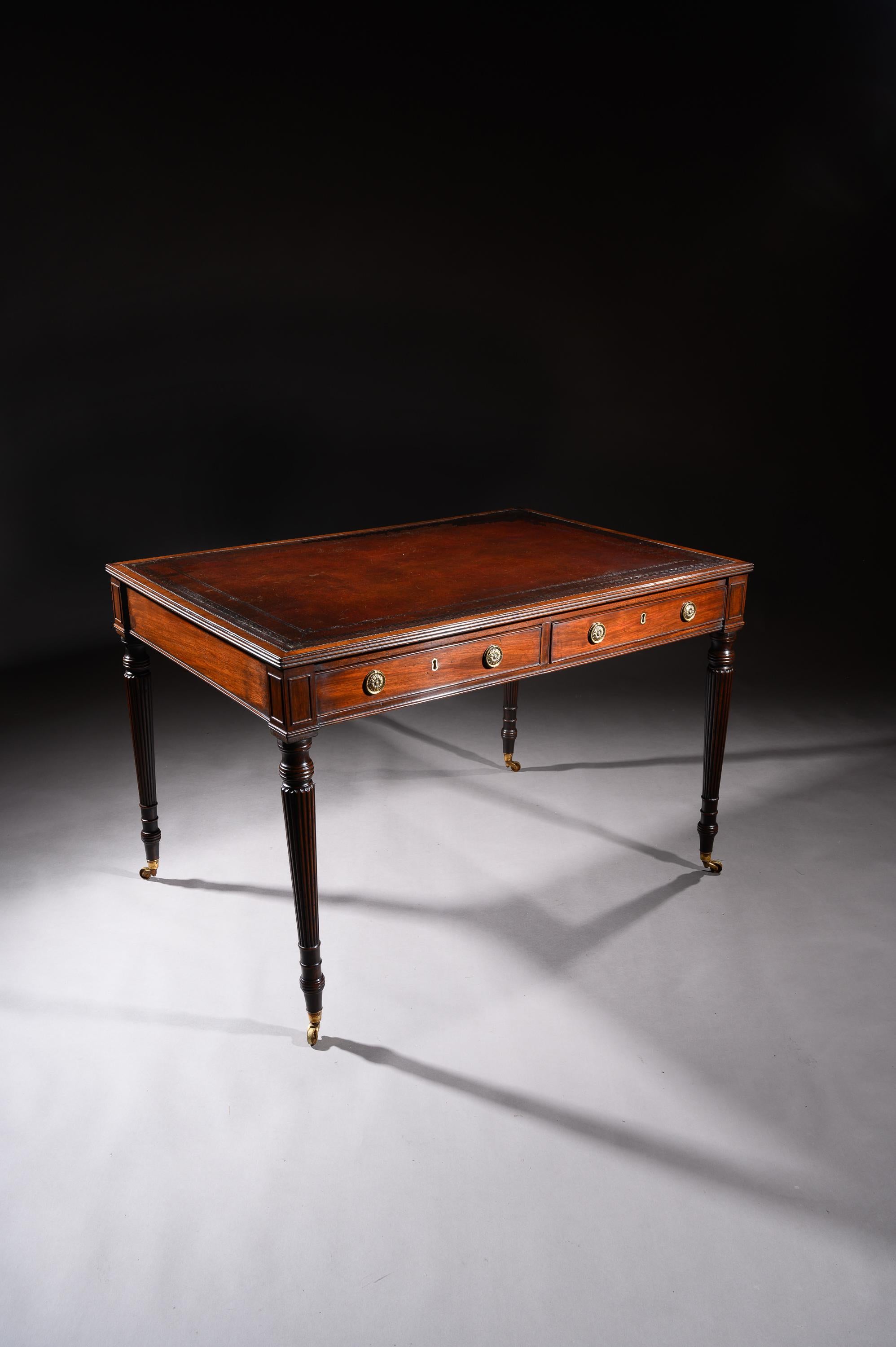 Gillows Late George III Mahogany Partners Writing Table In Good Condition In Benington, Herts