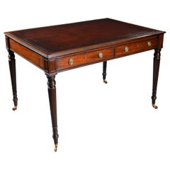 Antique Gillows Late George III Mahogany Partners Writing Table