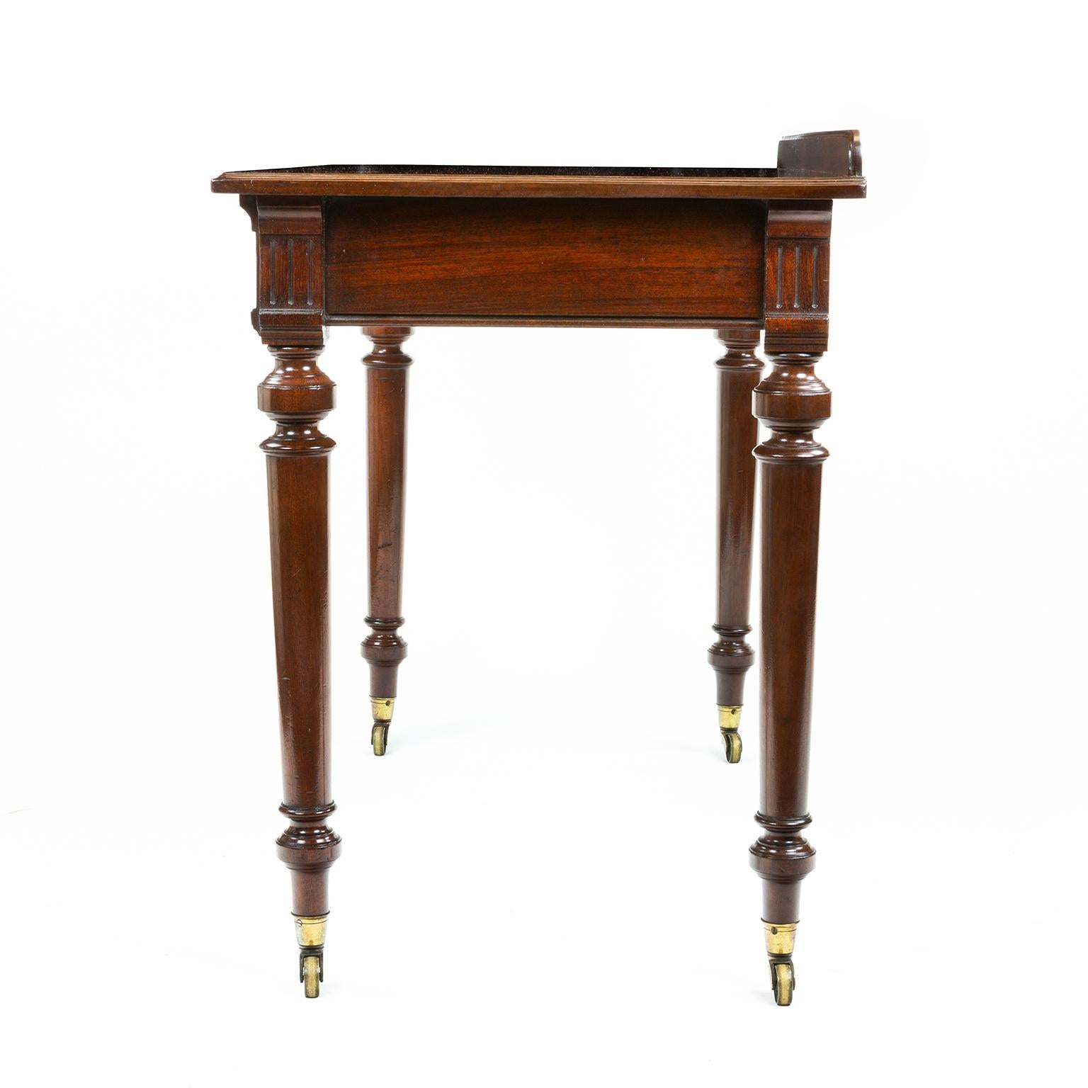 Gillows Mahogany Two Draw Side or Writing Table, 1860/70 1