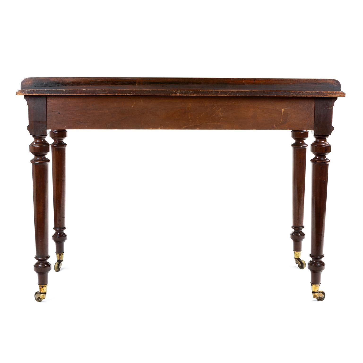Gillows Mahogany Two Draw Side or Writing Table, 1860/70 3