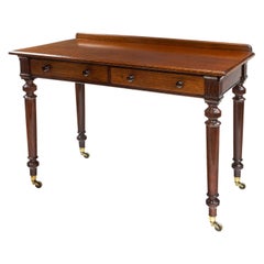 Gillows Mahogany Two Draw Side or Writing Table, 1860/70