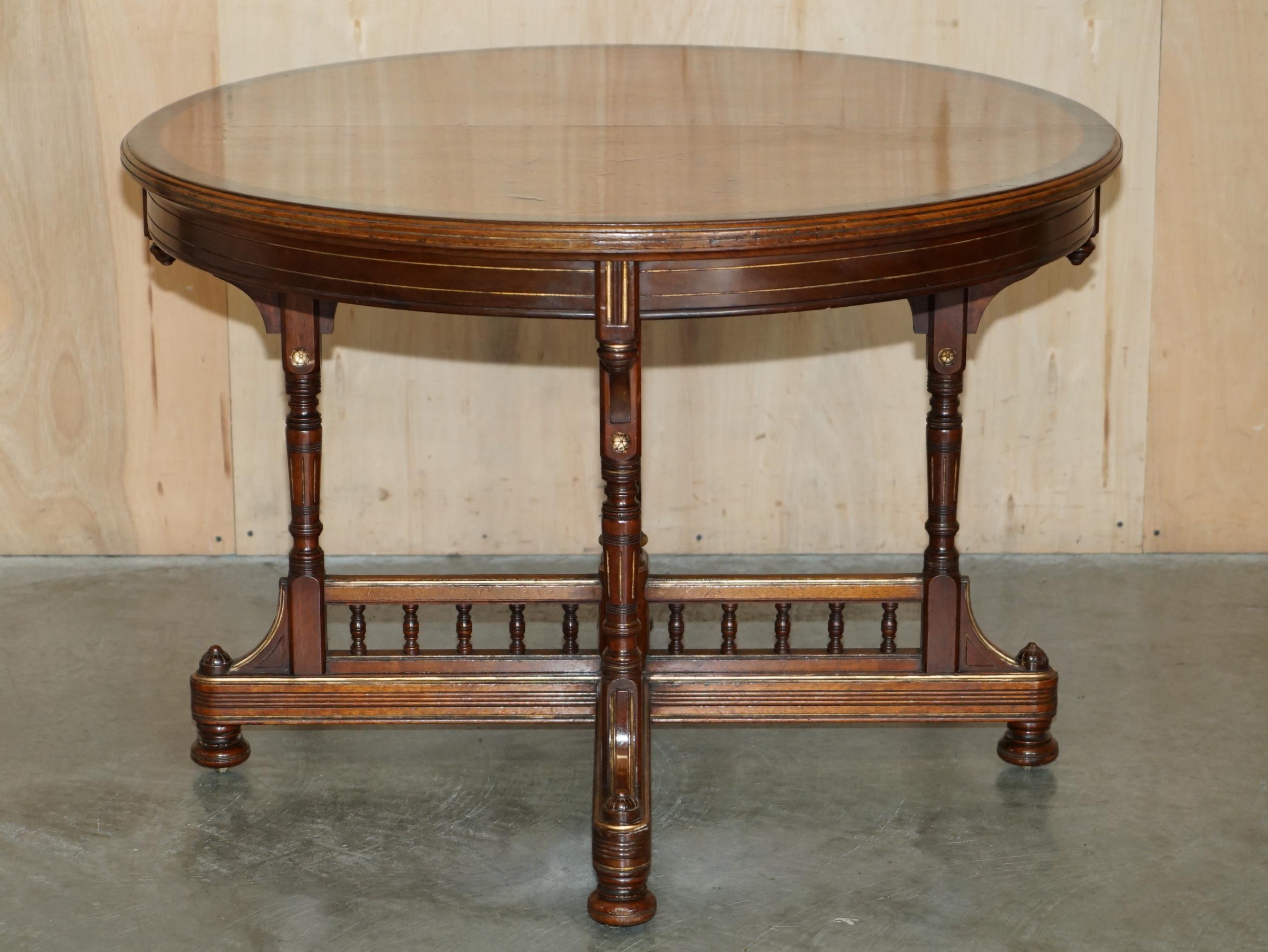 Royal House Antiques

Royal House Antiques is delighted to offer for sale this very rare, fully restored, super quality Gillows of Lancaster & London Amboyna wood & burr walnut ebonised aesthetic movement centre occasional table

Please note the