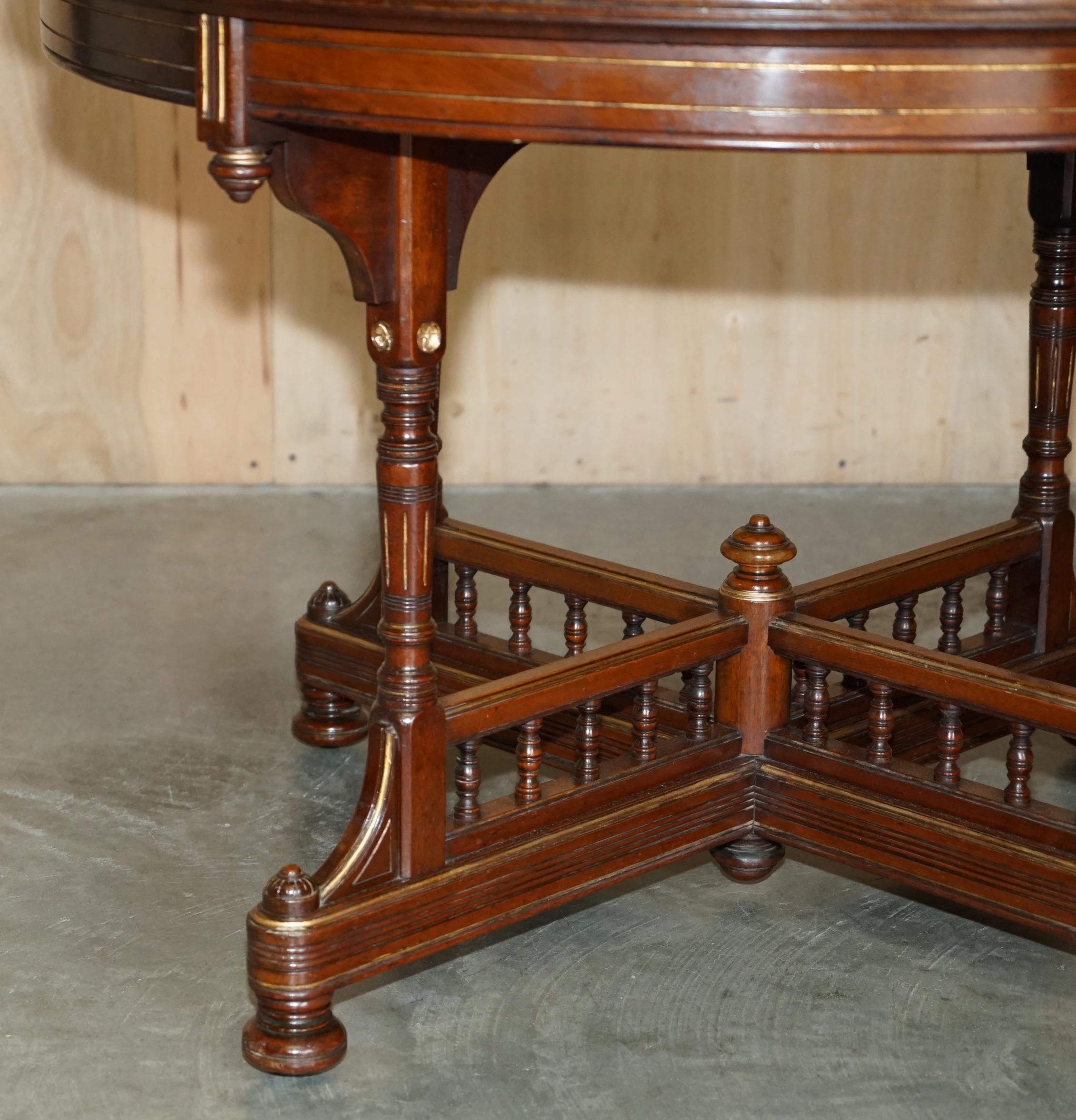 Hand-Crafted Gillows of Lancaster Aesthetic Movement Amboyna Burr Walnut Occasional Table For Sale