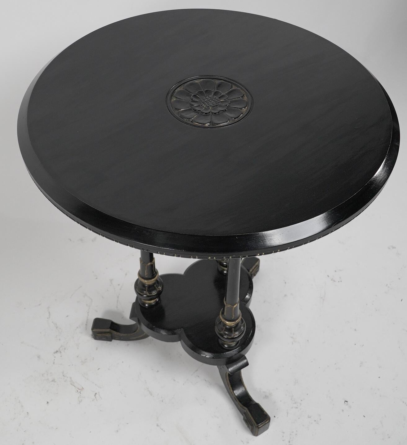 Ebonized Gillows of Lancaster An Aesthetic Movement ebonized circular side table For Sale