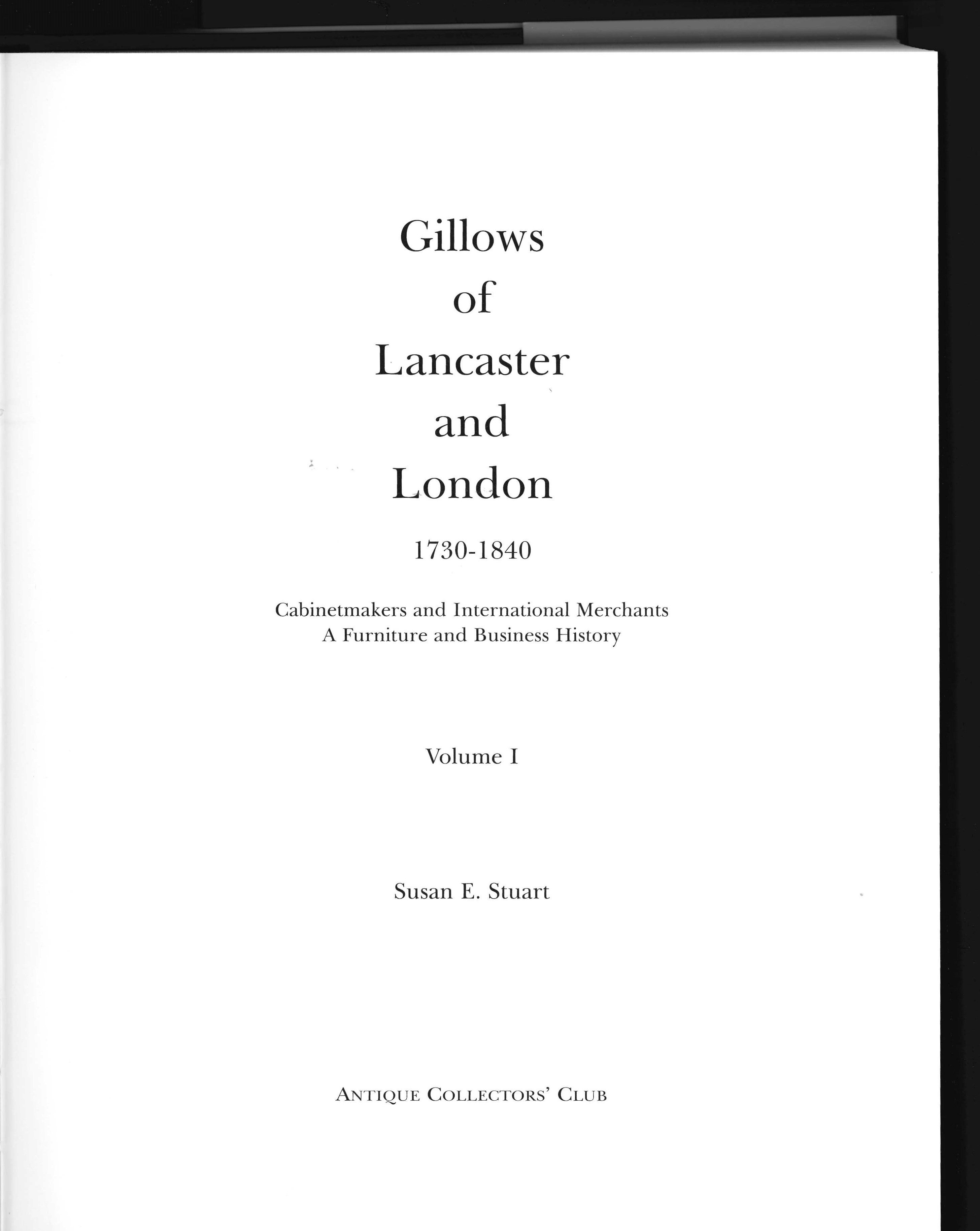 A two volume set of books in as very good condition, which will be an essential addition to any collector or dealers library who specialises in English Furniture. They will help owners, collectors and dealers to identify Gillows furniture and