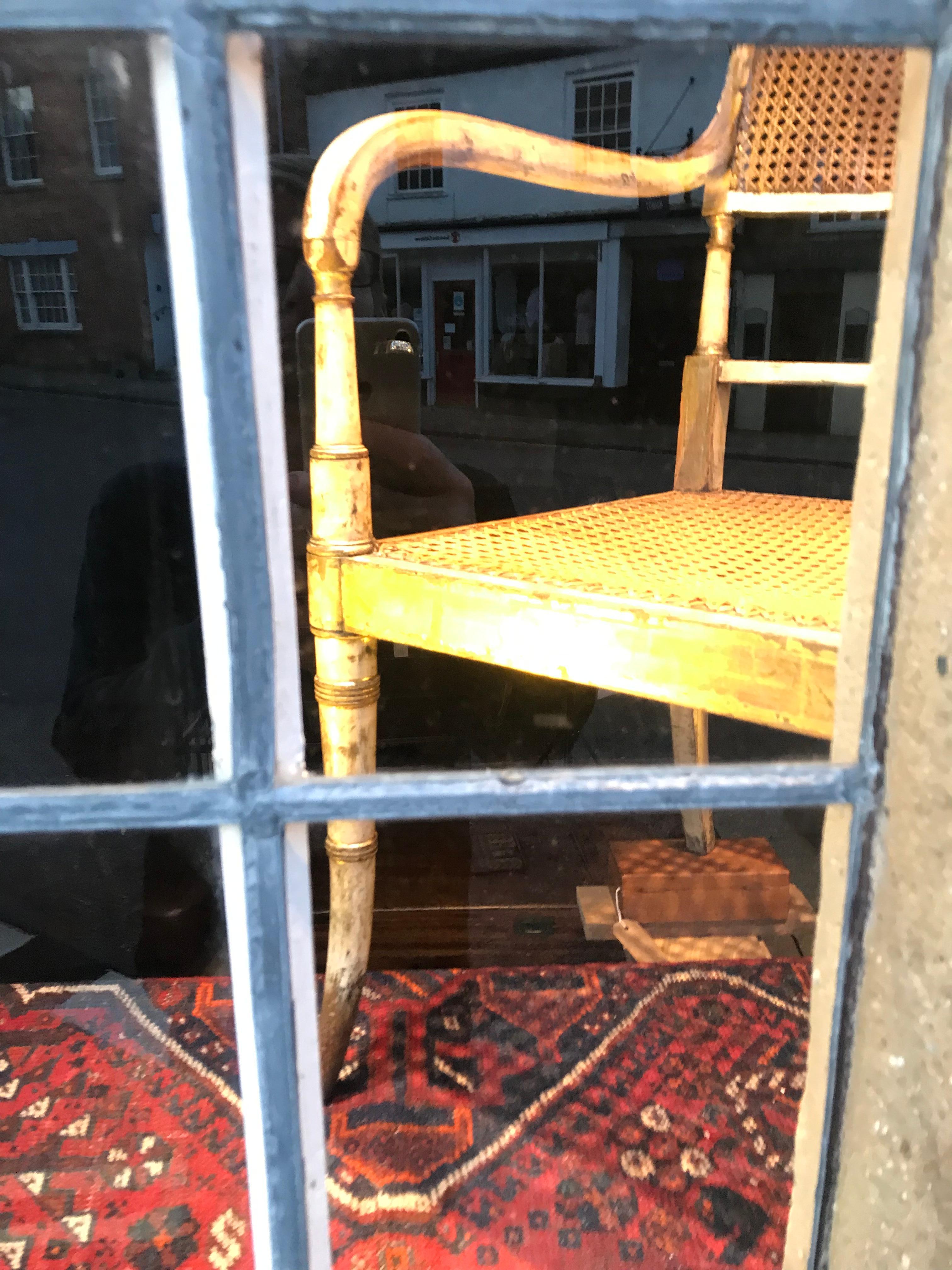 George III Gillows of Lancaster George 3rd Painted and Parcel Gilt Arm Chair For Sale