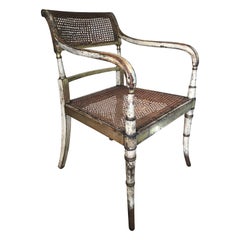 Gillows of Lancaster George 3e fauteuil peint et doré à la feuille