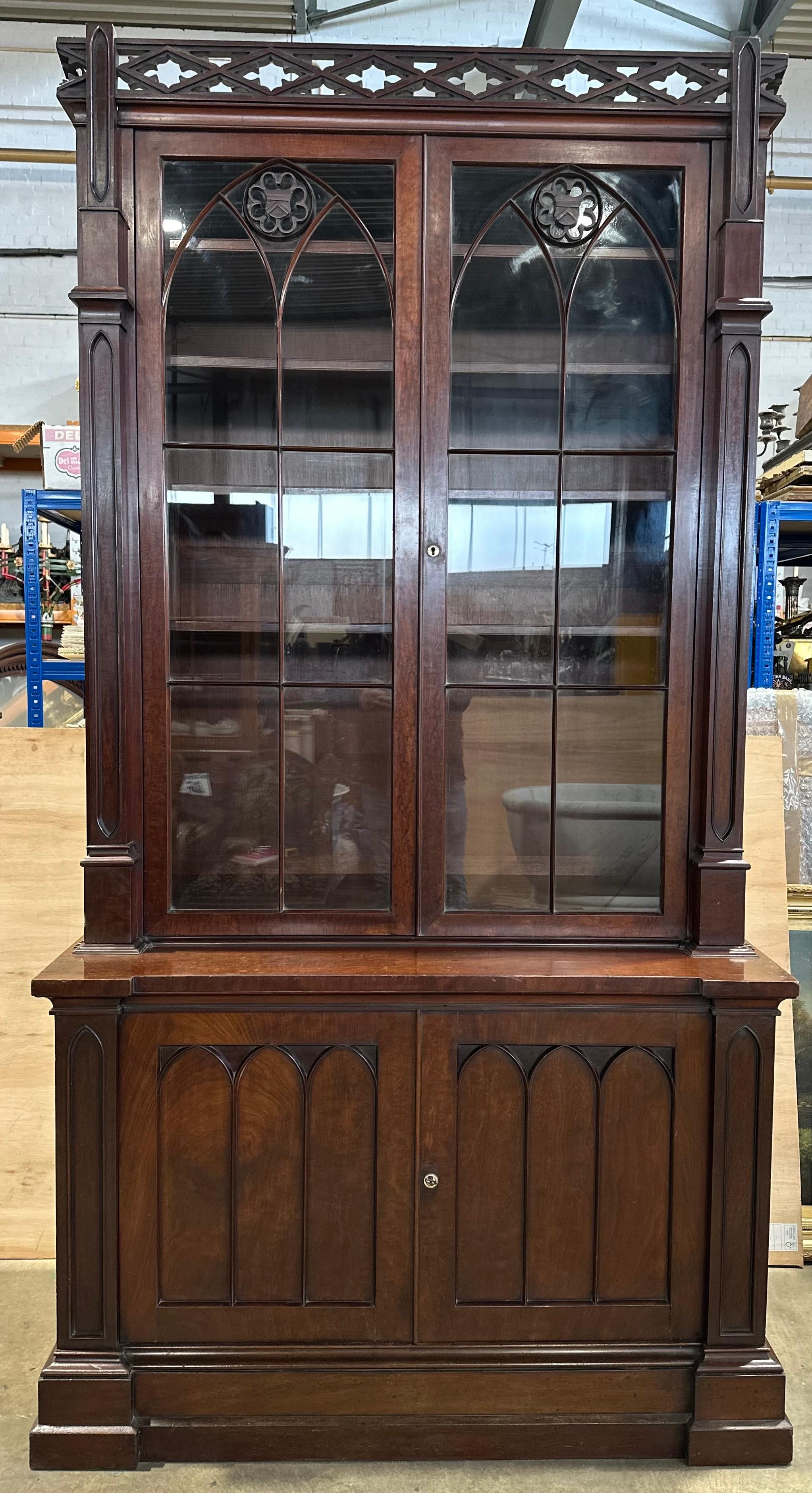 Gillows Of Lancaster Gothic Revival Bookcase For Sale 2