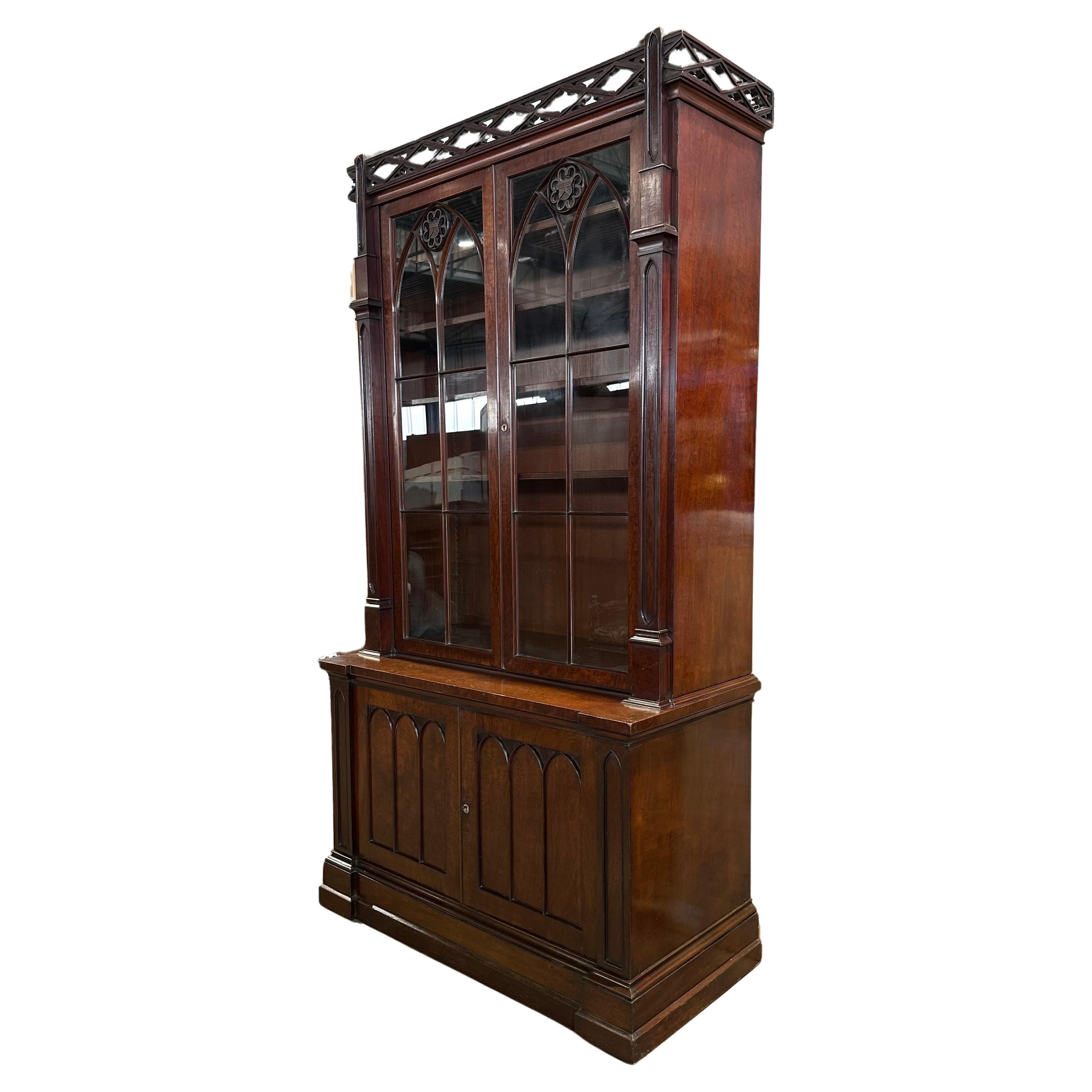 Gillows Of Lancaster Gothic Revival Bookcase For Sale