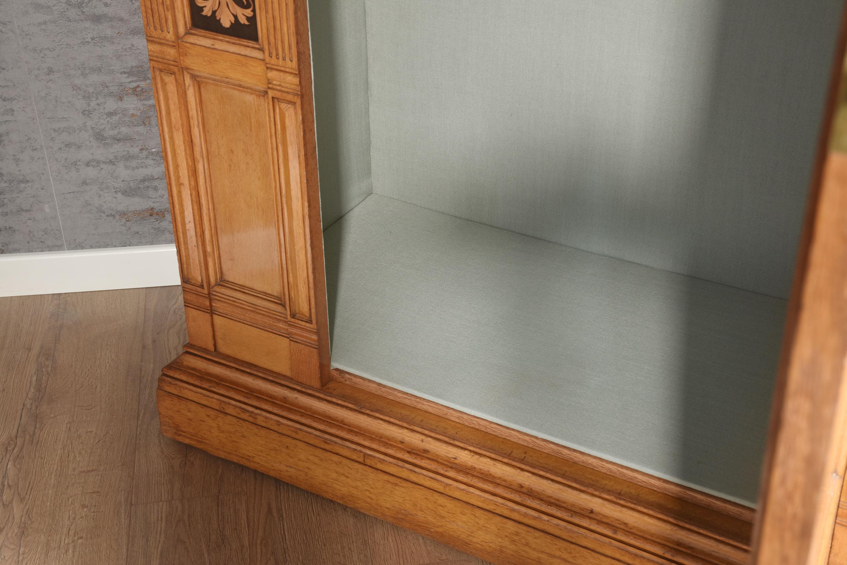 Gillows of Lancaster marquetry inlaid oak wardrobe For Sale 4