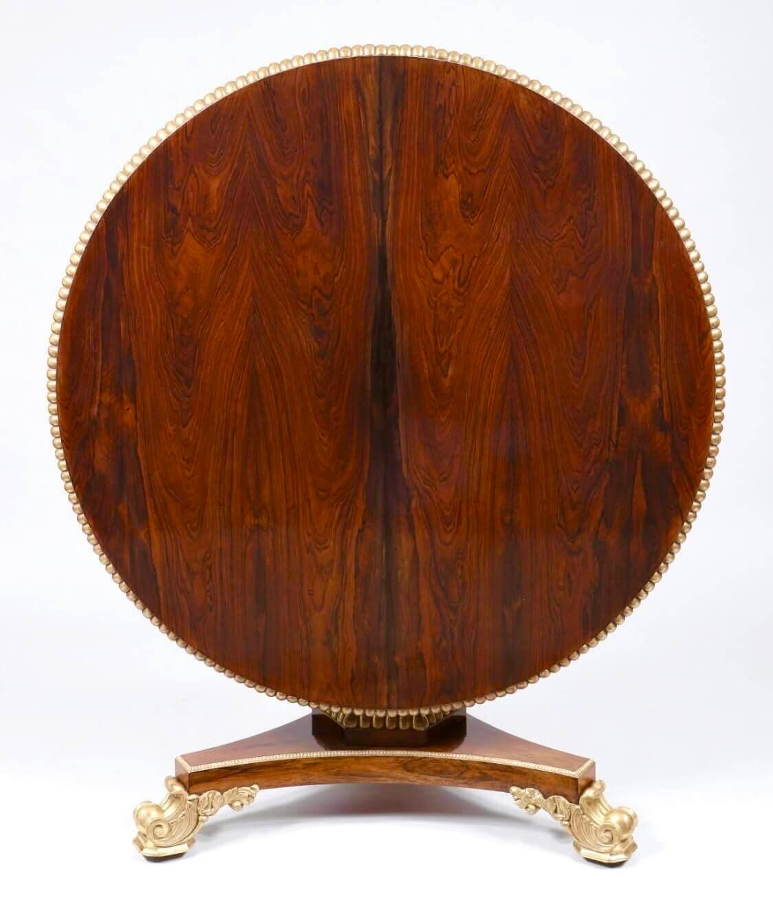 Anglais Table centrale à plateau basculant en palissandre doré de Gillows of Lancaster, vers 1825 en vente