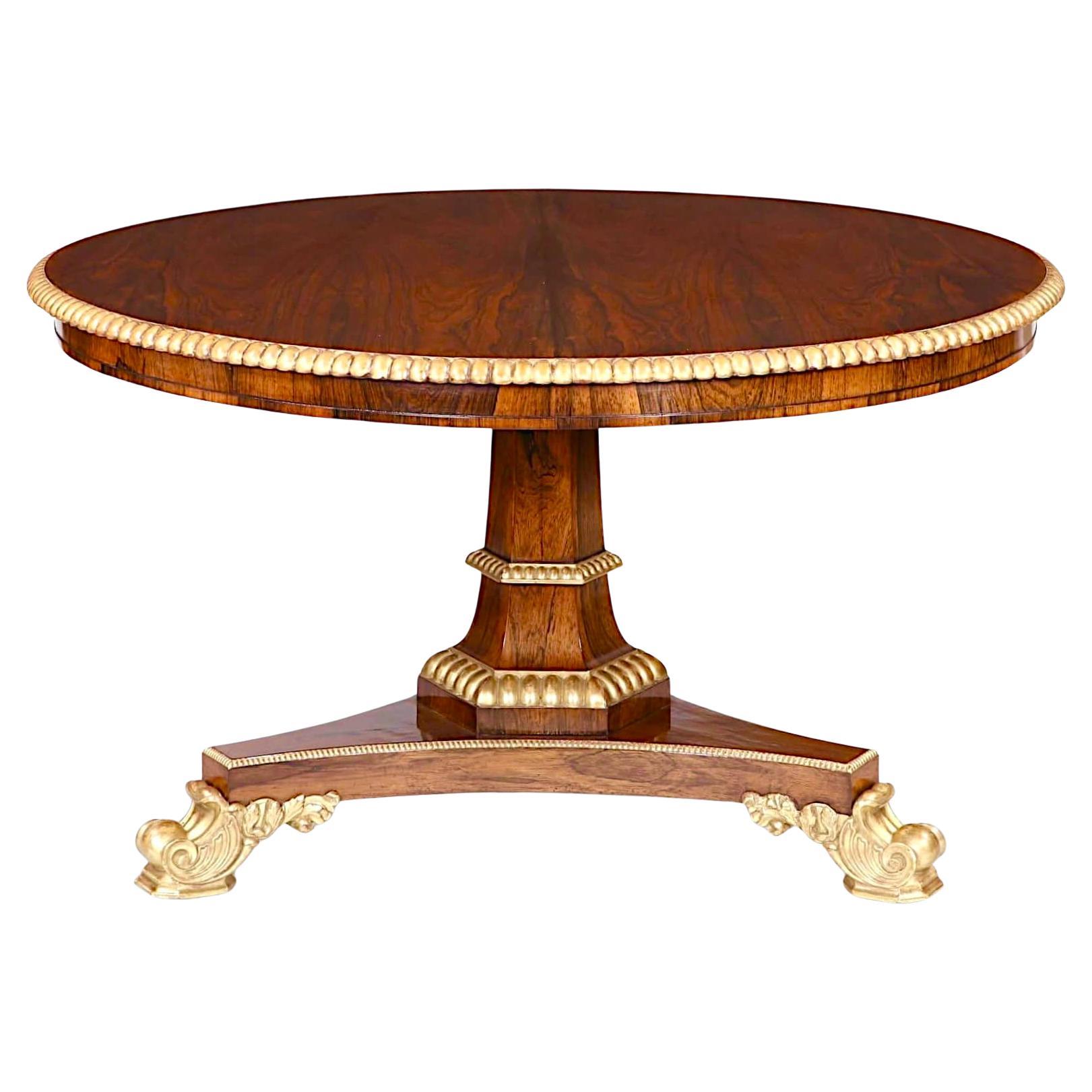 Table centrale à plateau basculant en palissandre doré de Gillows of Lancaster, vers 1825 en vente