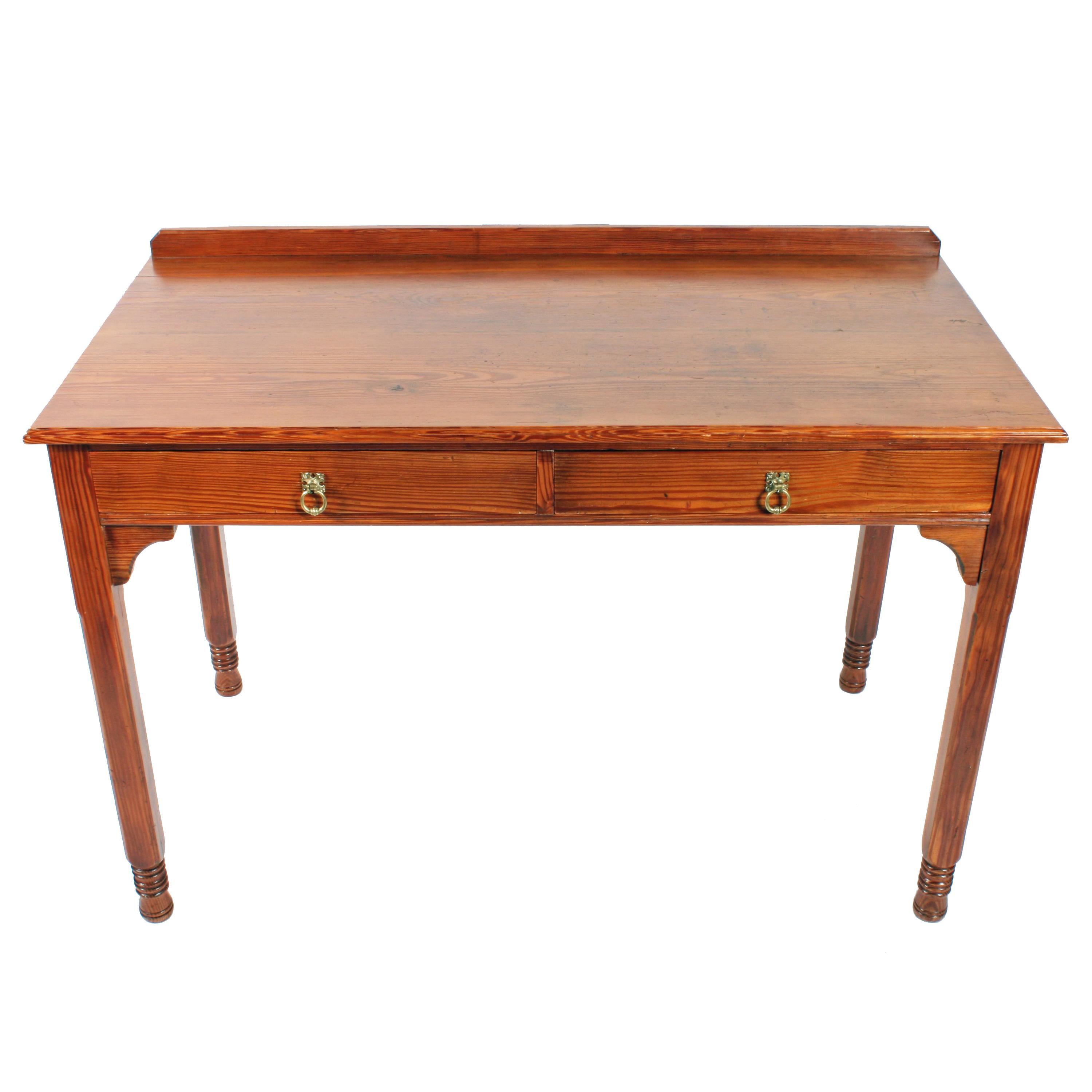 Victorian Gillows of Lancaster Two-Drawer Pine Table For Sale