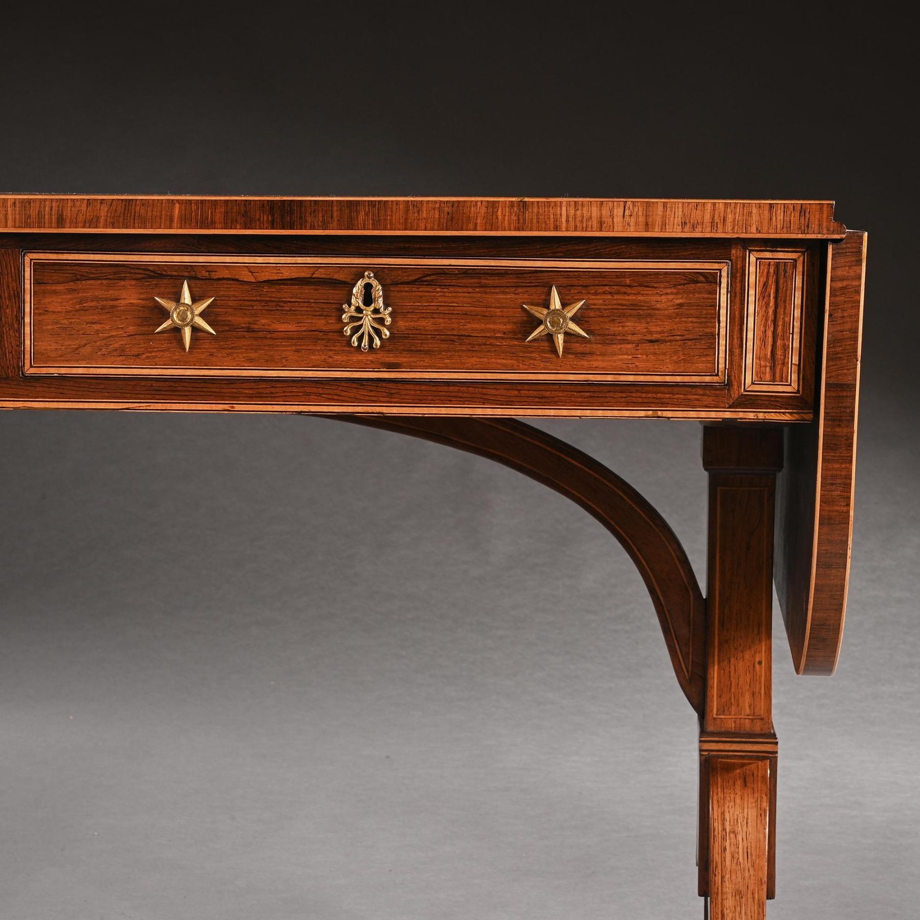 Gillows Regency Rosewood And Casuarina Sofa Table With John Mclean In Good Condition In Benington, Herts