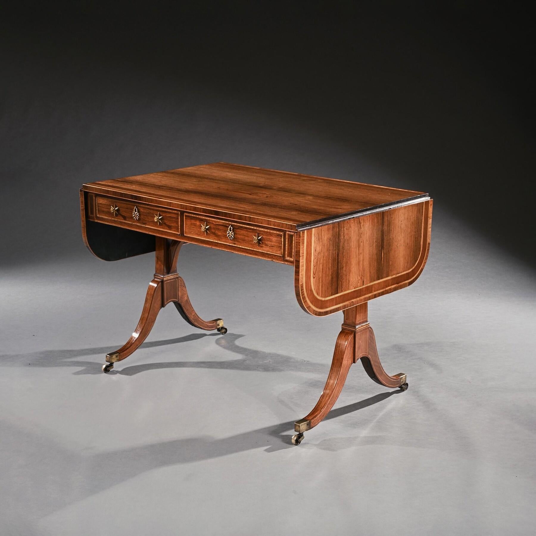 Gillows Regency Rosewood And Casuarina Sofa Table With John Mclean 3