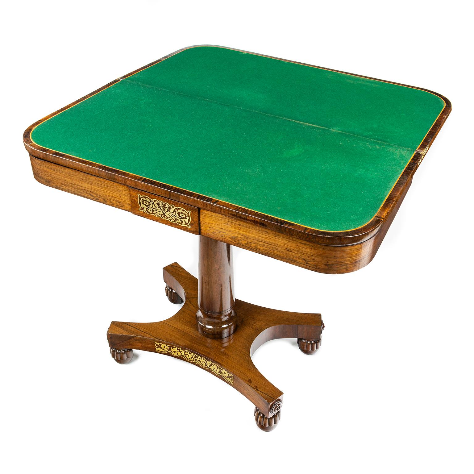 Gillows Regency Rosewood Card Table In Good Condition In Northwich, GB