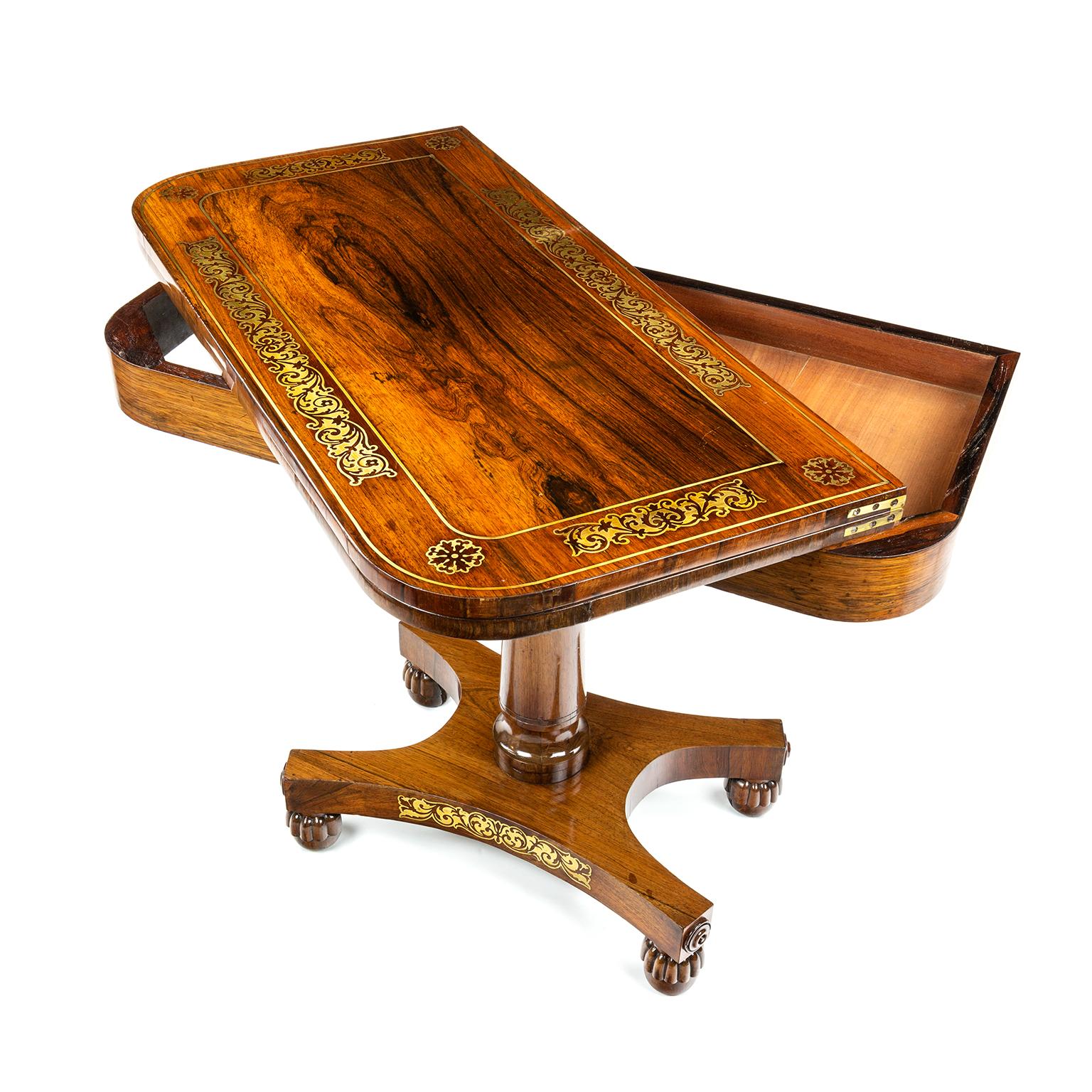 19th Century Gillows Regency Rosewood Card Table
