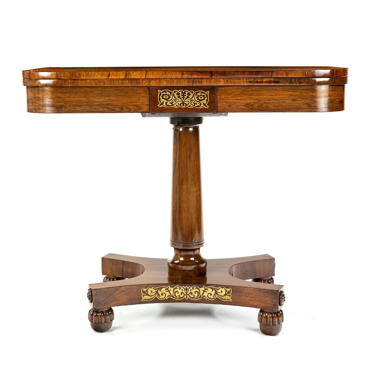 Gillows Regency Rosewood Card Table 1