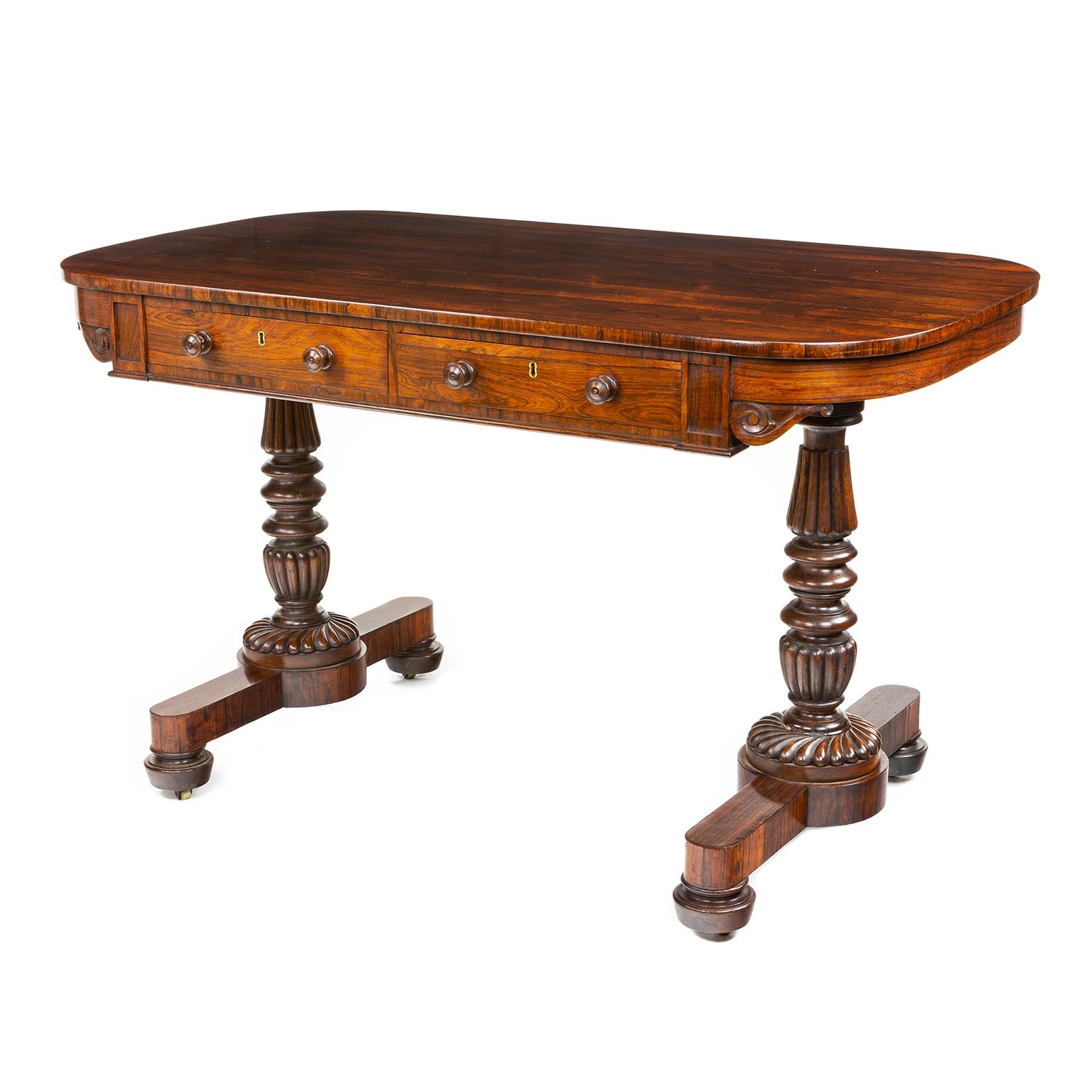 A fine goncalo alves library table firmly attributed to Gillows and dating to about 1810.

Gillows of Lancaster and London, also known as Gillow & Co., was an English furniture making firm based in Lancaster, Lancashire, and in London. It was