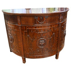 Gillows Side Cabinet Chest Mahogany Carved Relief 1890