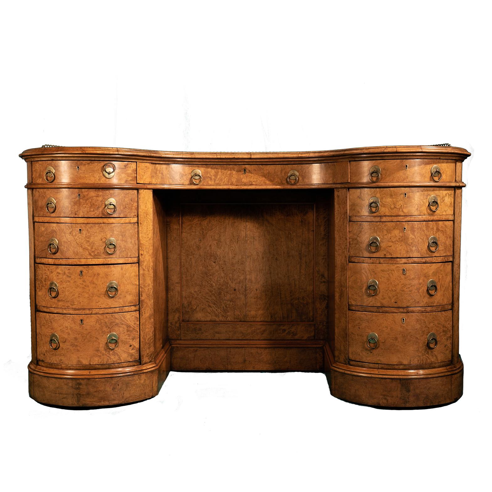 British Gillows Style Kidney Shaped Desk