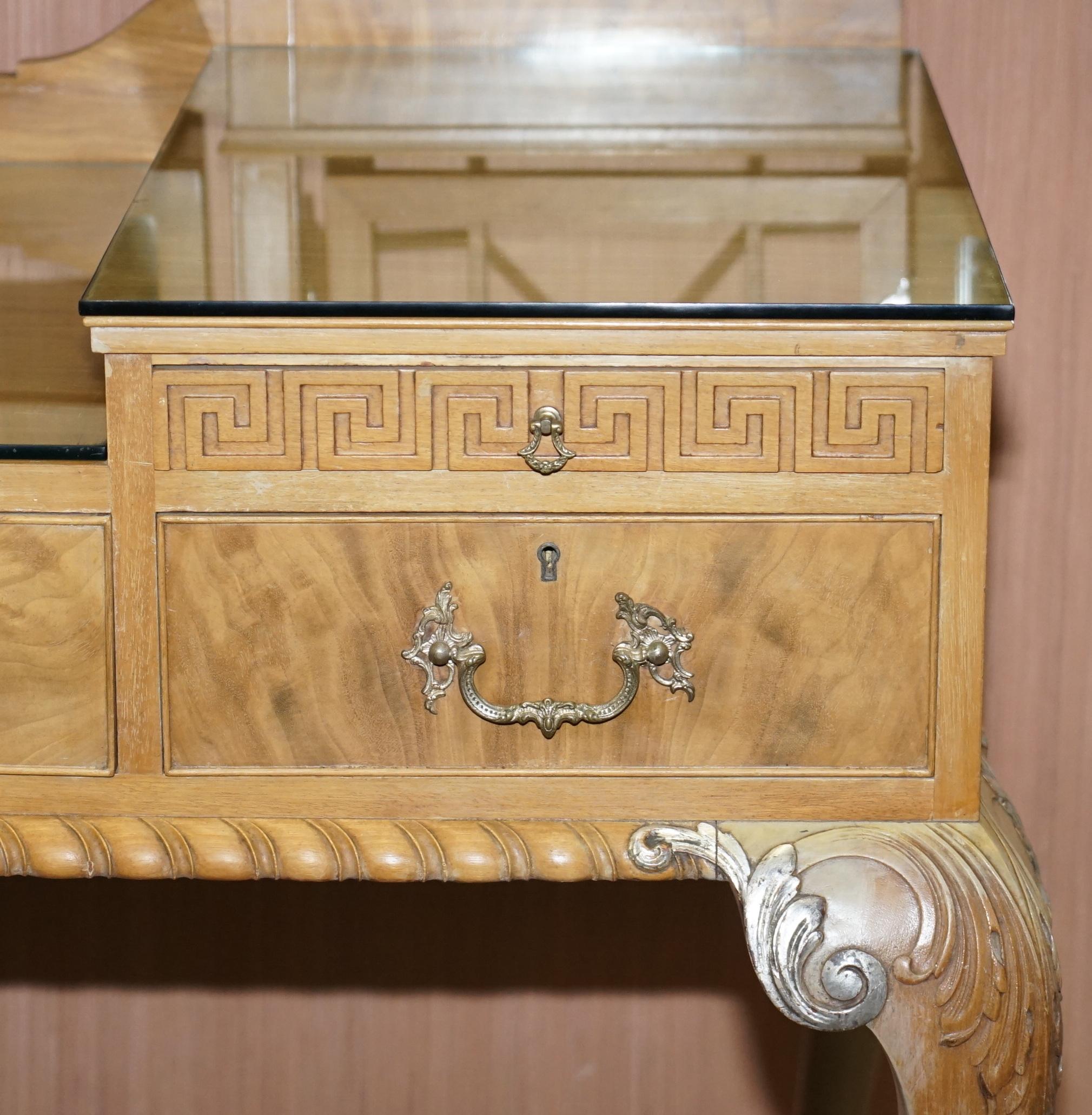 Gillows Vintage Dressing Table & Stool Ornate Claw & Ball Feet Part of Suite 4