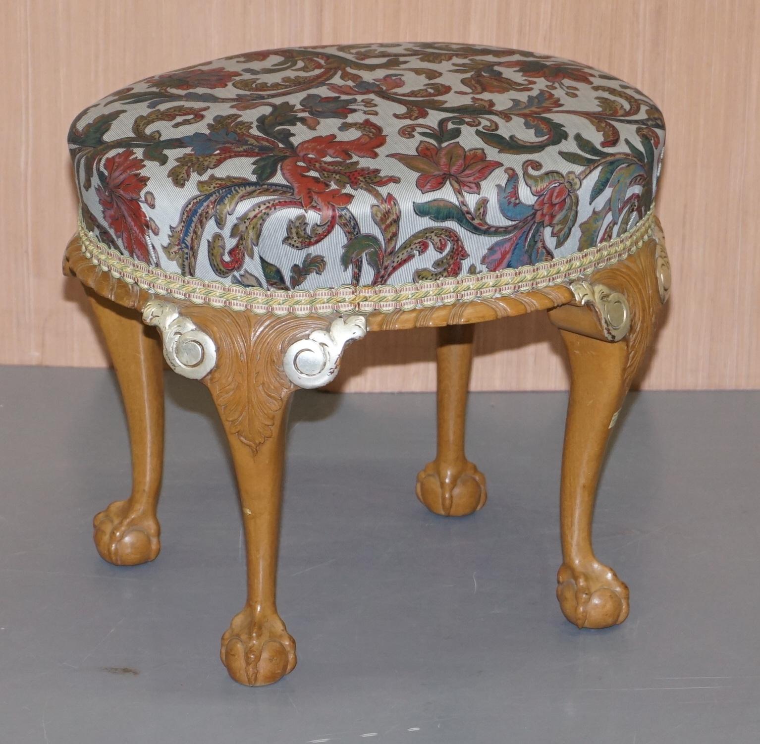Gillows Vintage Dressing Table & Stool Ornate Claw & Ball Feet Part of Suite 10