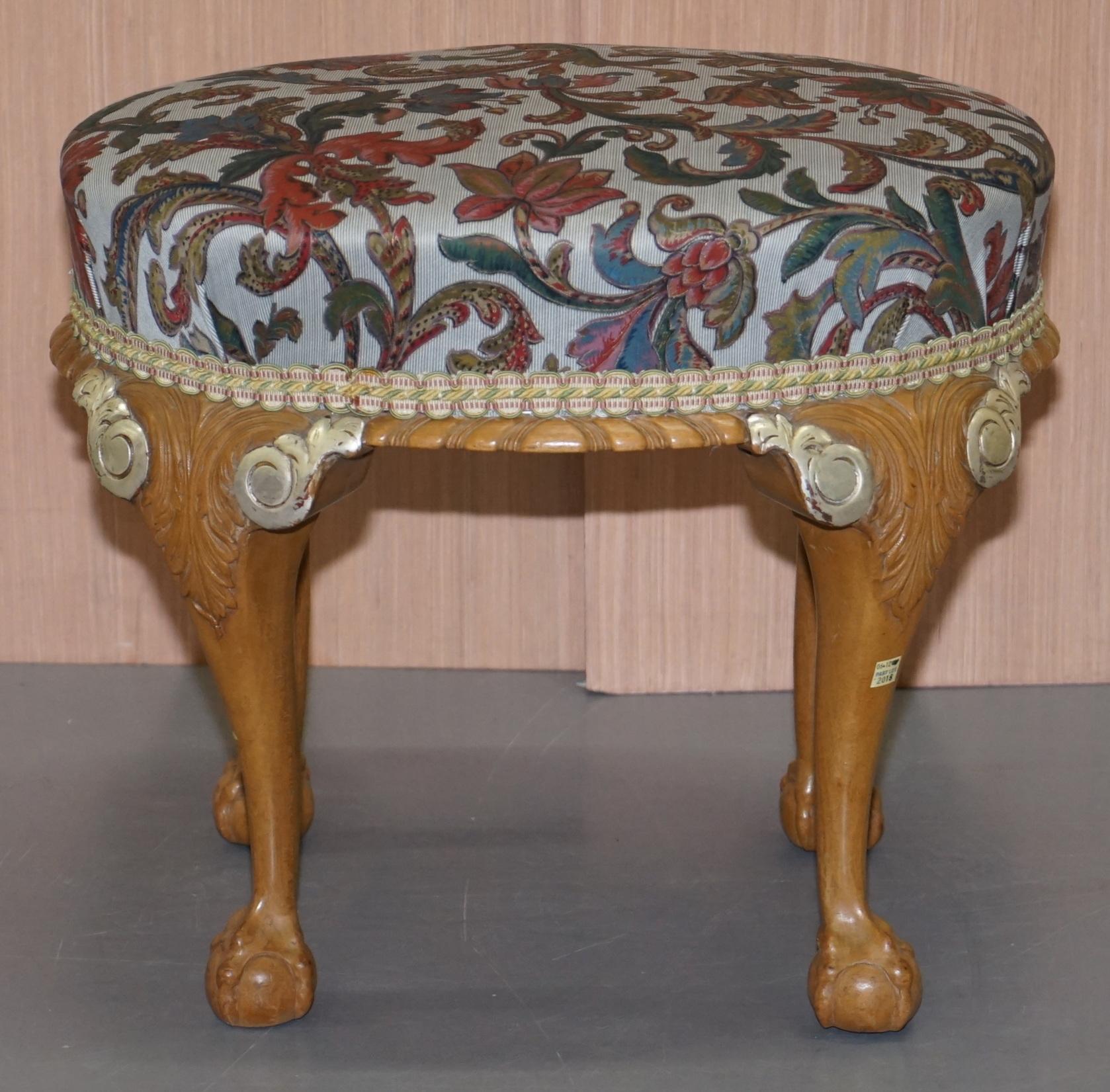 Gillows Vintage Dressing Table & Stool Ornate Claw & Ball Feet Part of Suite 11
