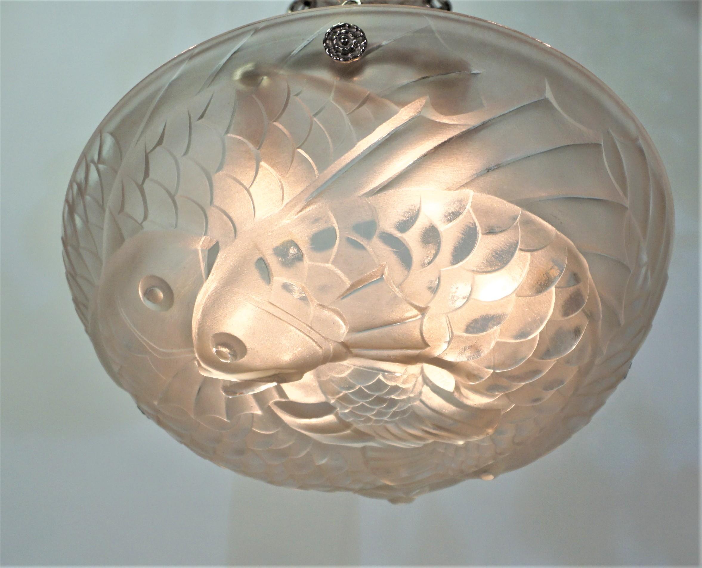 Gills French 1930s Art Deco Chandelier In Good Condition In Fairfax, VA