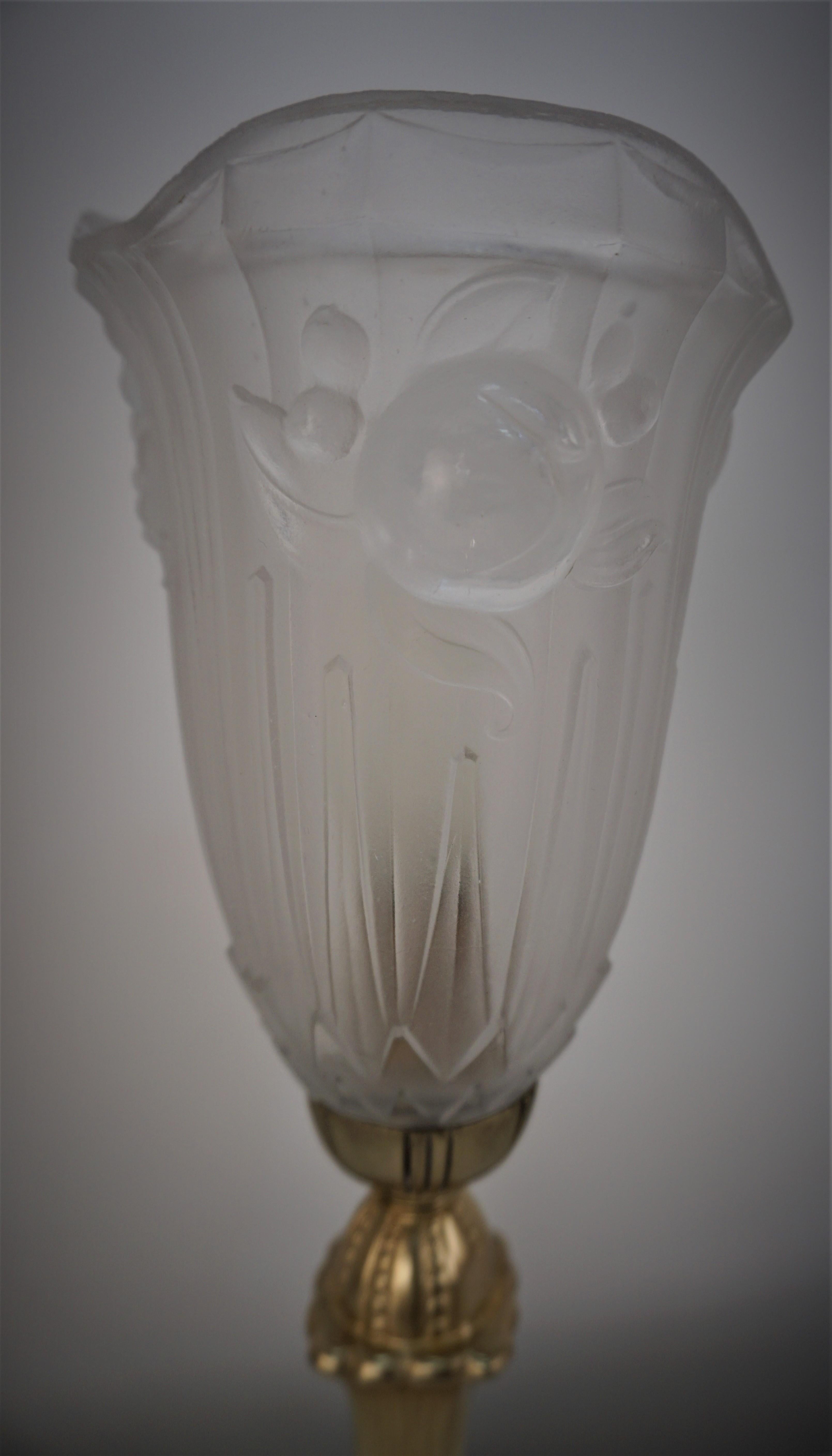 Gills French 1930s Art Deco Table Lamp For Sale 3