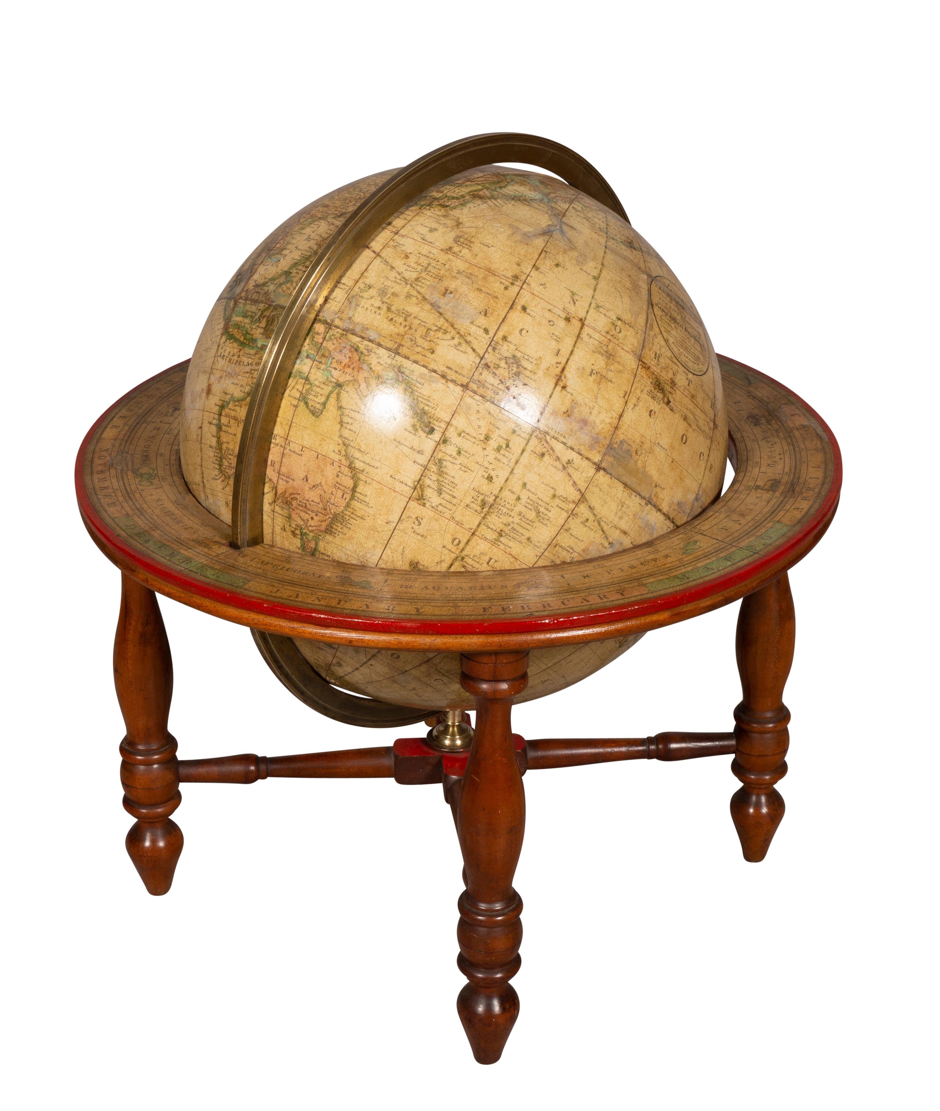 Lorings terrestrial globe made by Gilman Joslin, Boston Mass.