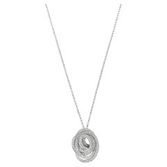 Giloro Collar Colgante Espiral Diamante Corte Redondo Oro Blanco 18K 1.25Cttw