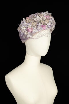 Gilou Modes Lyon flower hat 1950s-1960s