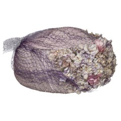 Gilou Modes Lyon flower hat 1950s-1960s