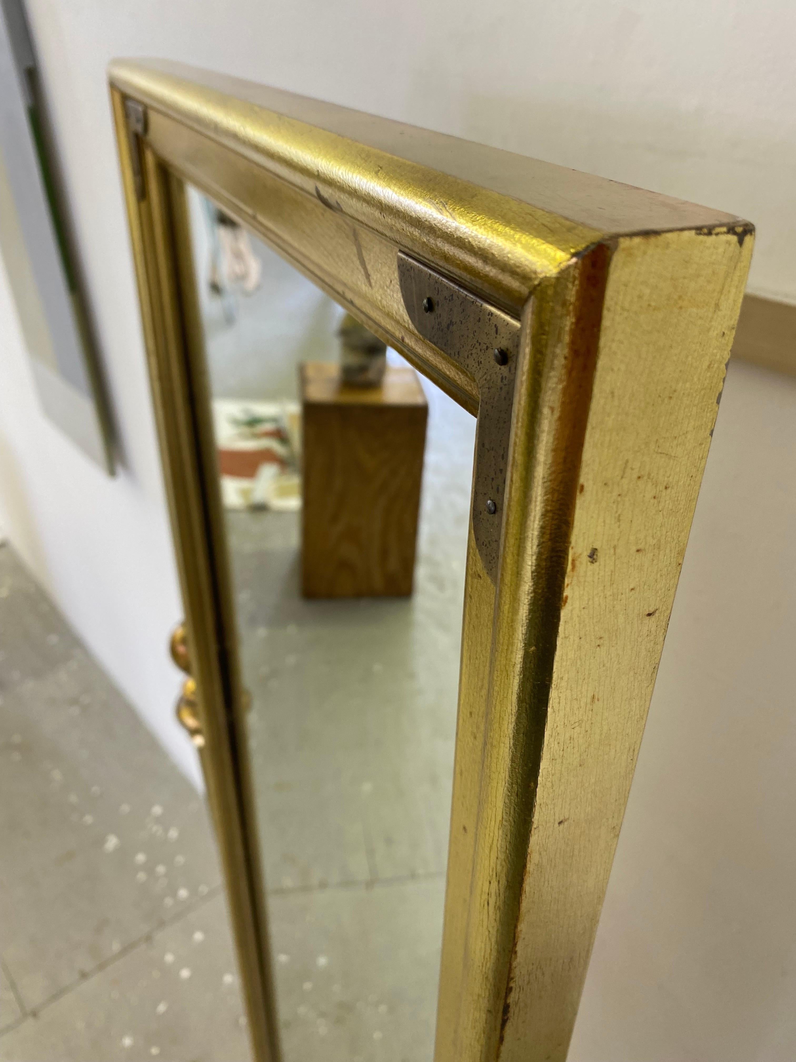 Late 20th Century Gilt 1970’s Wood Cheval Mirror