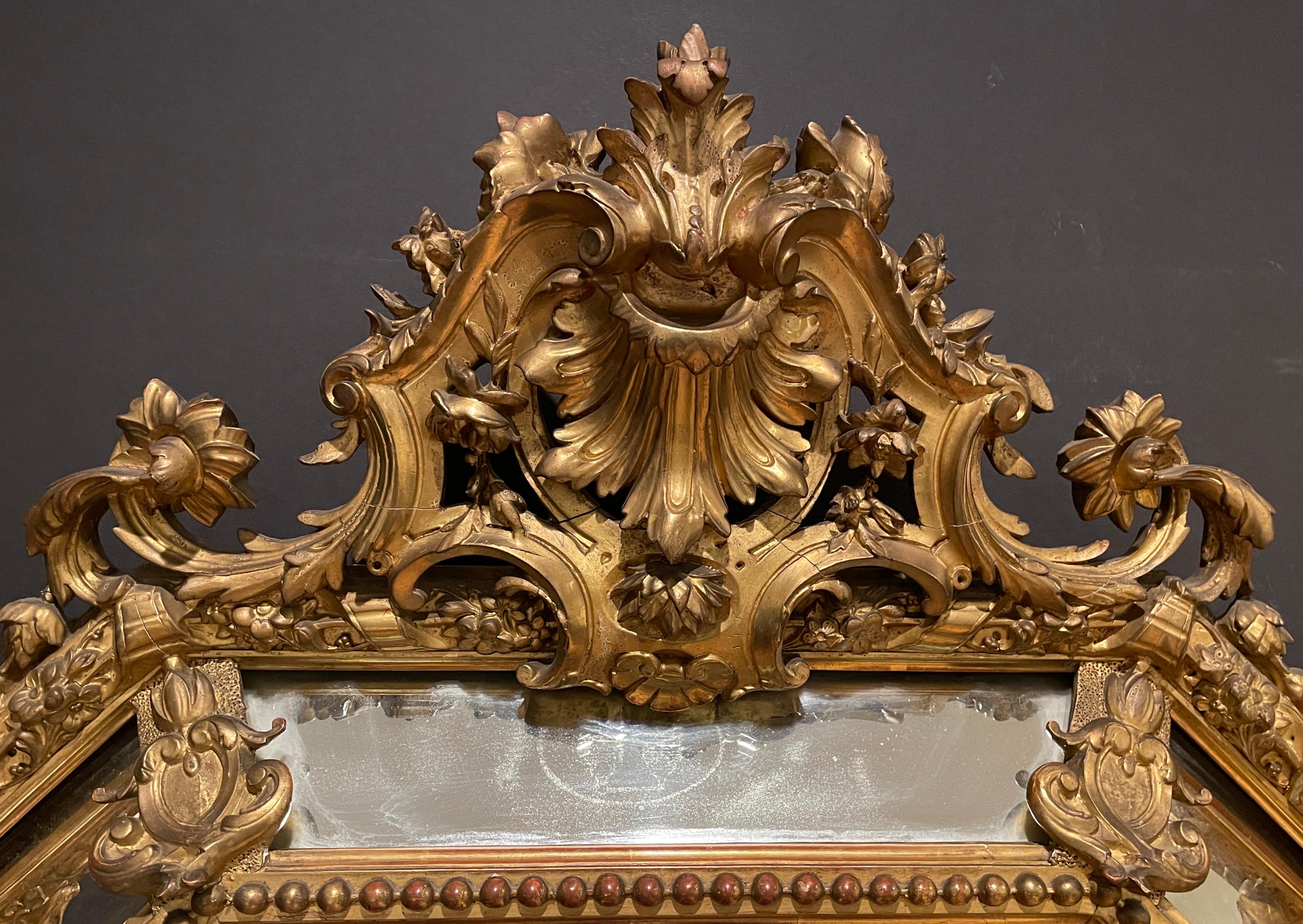 Regency Gilt 19th Century Marginal Octangular Mirror For Sale