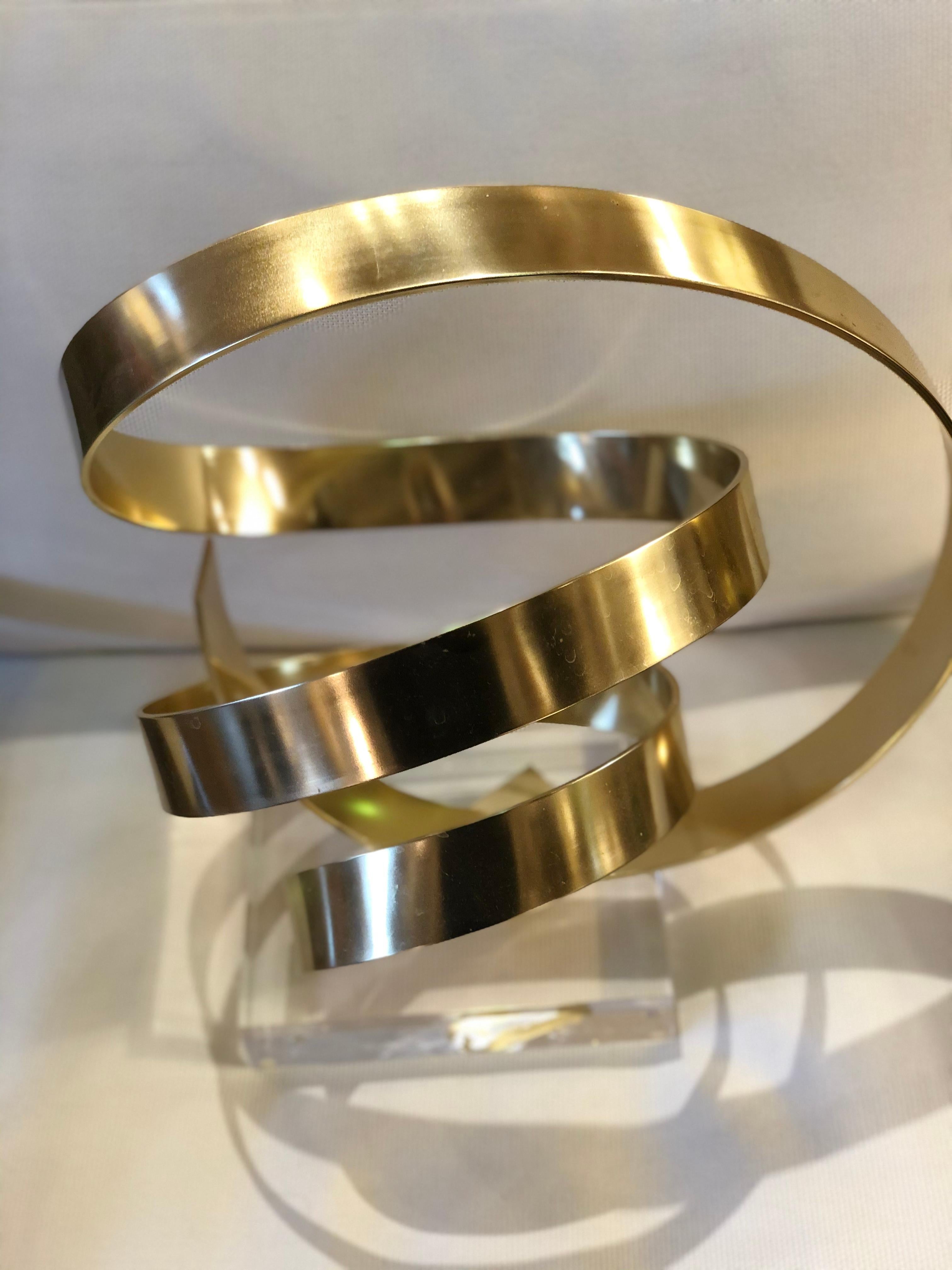 Gilt Aluminum Abstract Sculpture by Dan Murphy In Excellent Condition In Chicago, IL