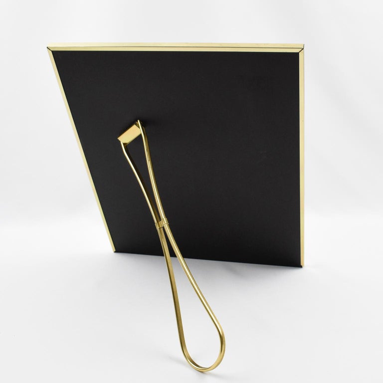 Gilt Aluminum and Formica Wood Picture Frame by Mascagni Italy, 1970s ...