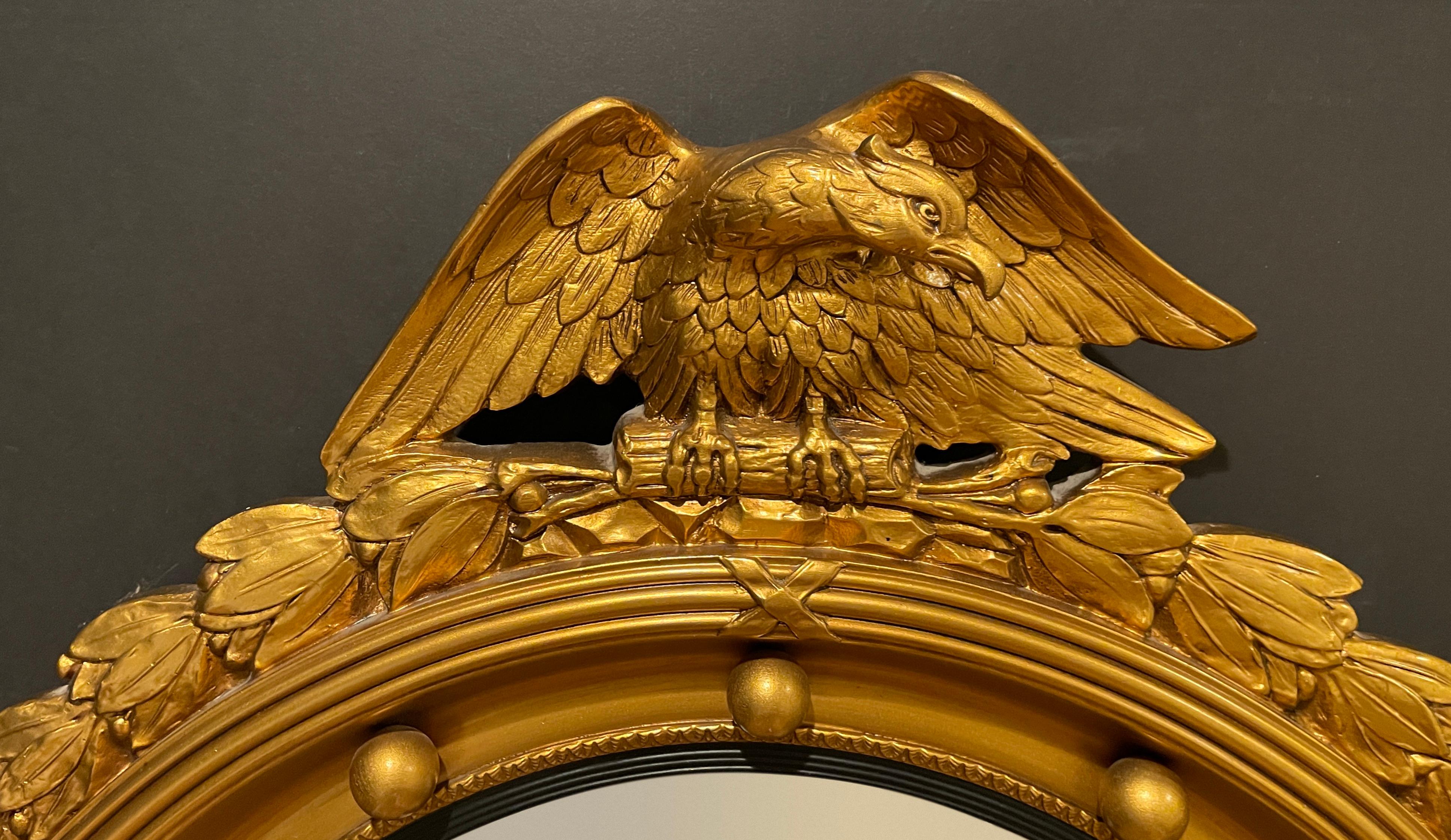 Federal Gilt American Eagle Bullseye Convex Mirror