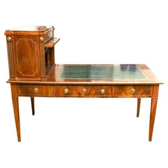 Gilt and Bronze Mounted Mahogany Leather Topped Writing Desk